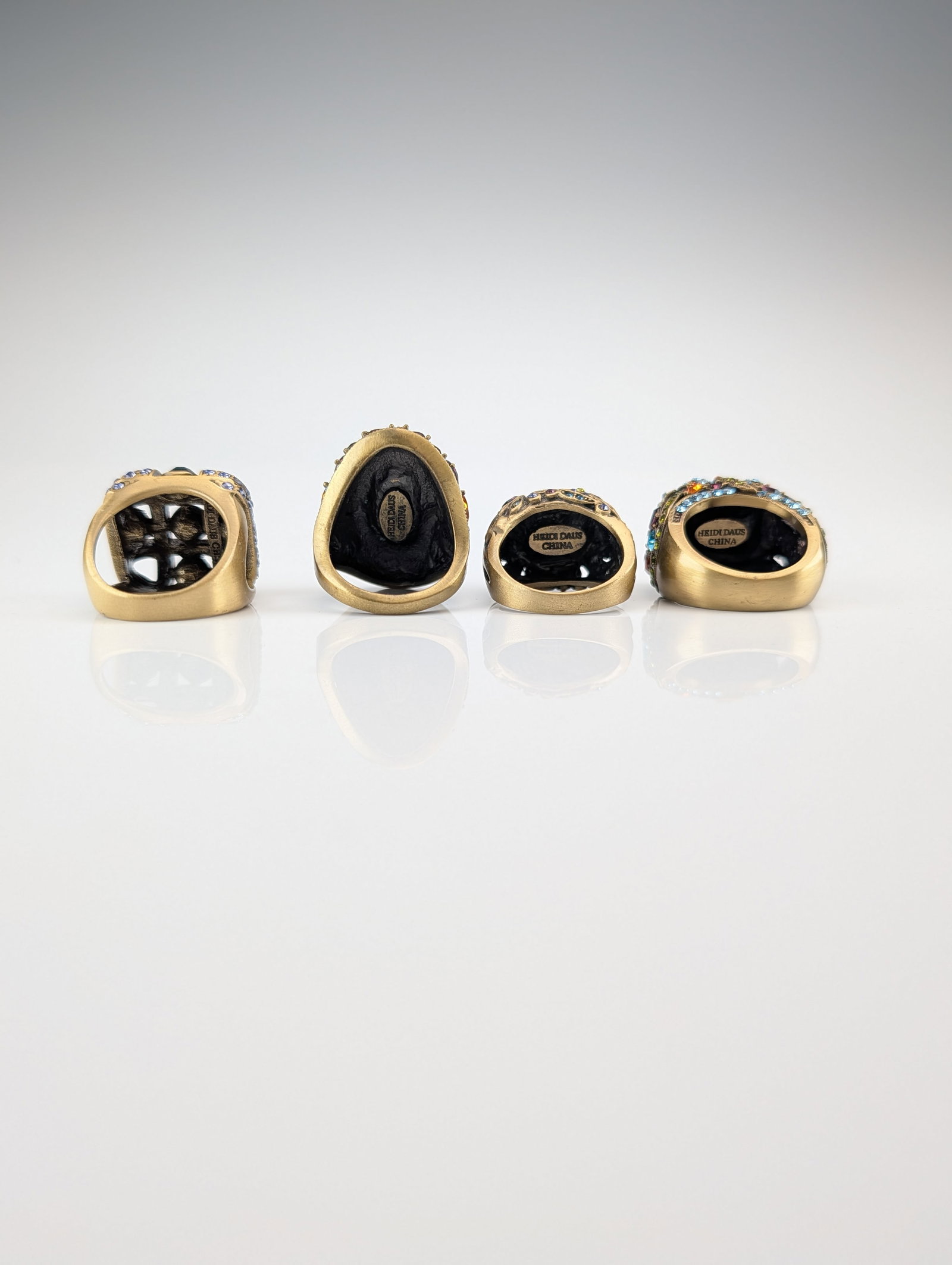 4pc Heidi Daus Crystal Statement Rings - 3
