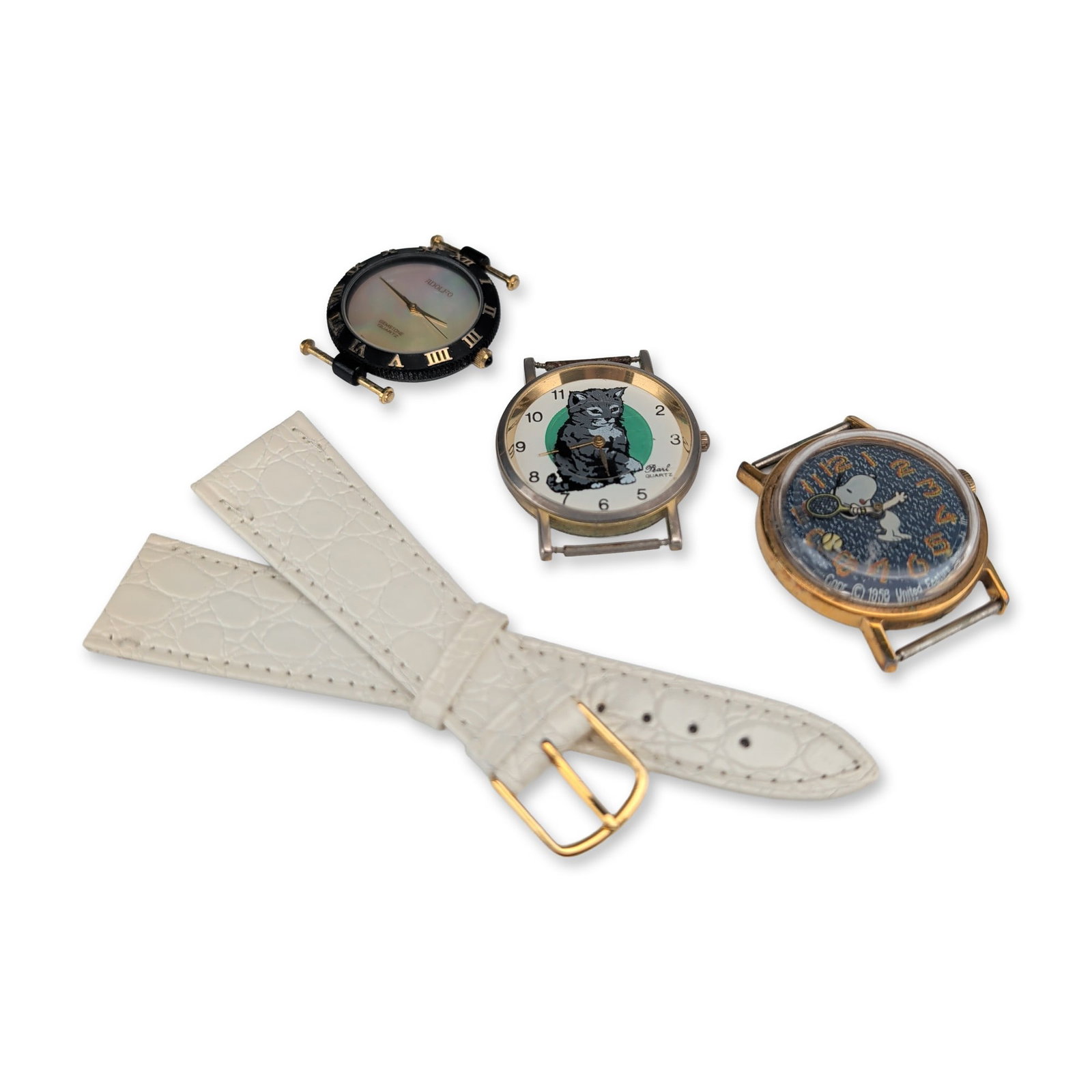 4pc Vintage Character and Fashion Watch Heads and Strap (1 of 3)