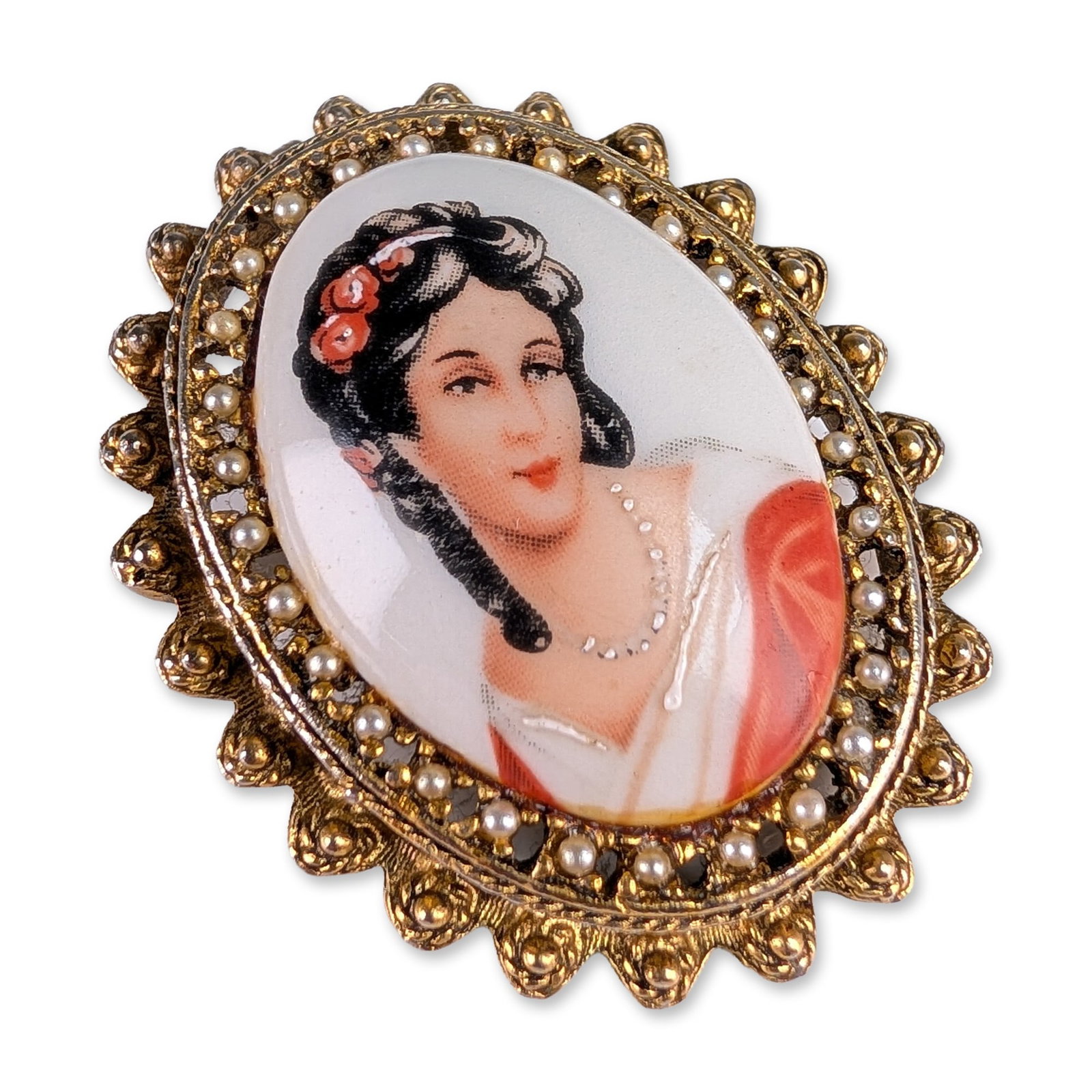 Limoges Porcelain Portrait Brooch and Pendant (1 of 3)