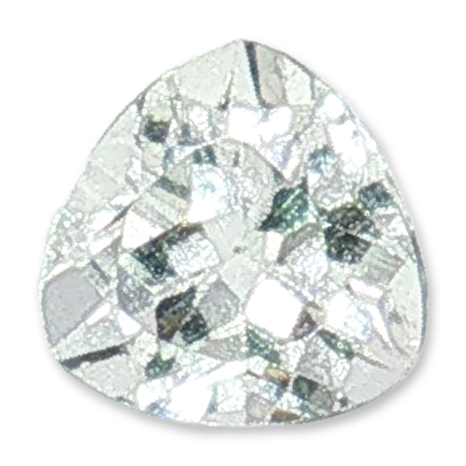 Trillion Cut Loose Colorless Topaz: Loose faceted gemstone appearing to be a colorless topaz. The stone features a distinctive trillion cut with a triangular brilliant faceting pattern and slightly bowed sides, offering a unique geometr