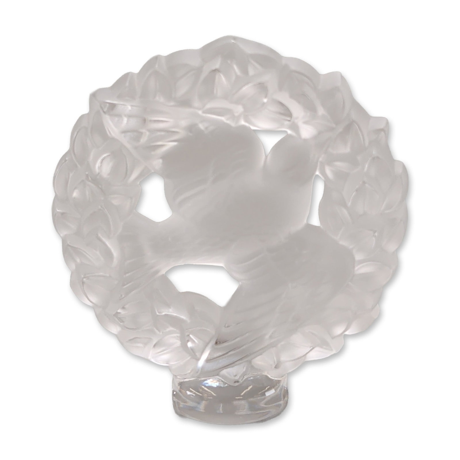 Lalique France Frosted Crystal Pax Dove Paperweight (1 of 4)