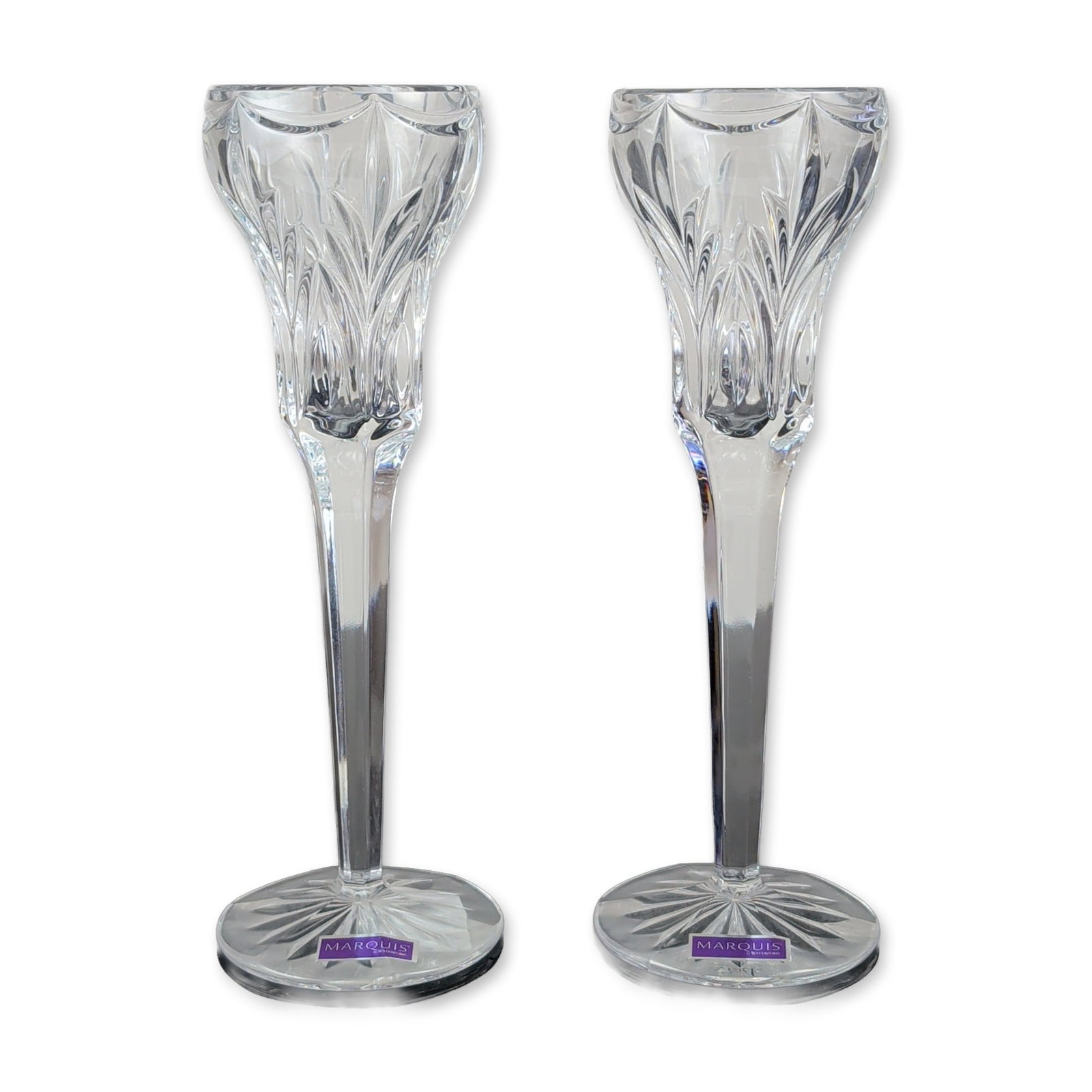 Pair of Marquis by Waterford Canterbury Crystal Candlesticks (1 of 5)