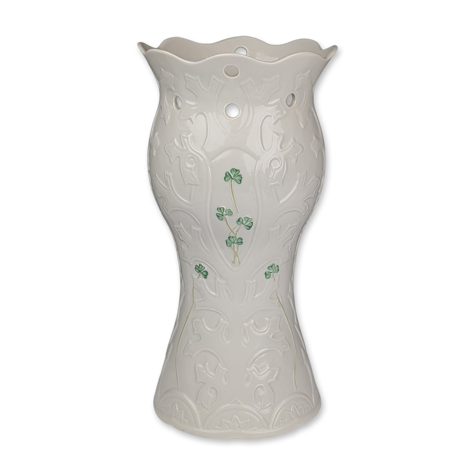 Belleek Ireland Porcelain 150th Anniversary Shamrock Vase (1 of 6)