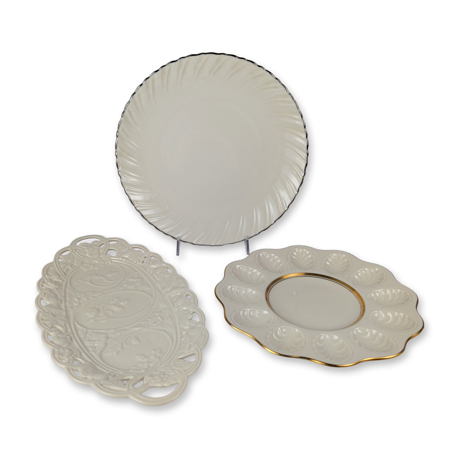 3pc Lenox Cream Colored Porcelain Serving Pieces (1 of 4)