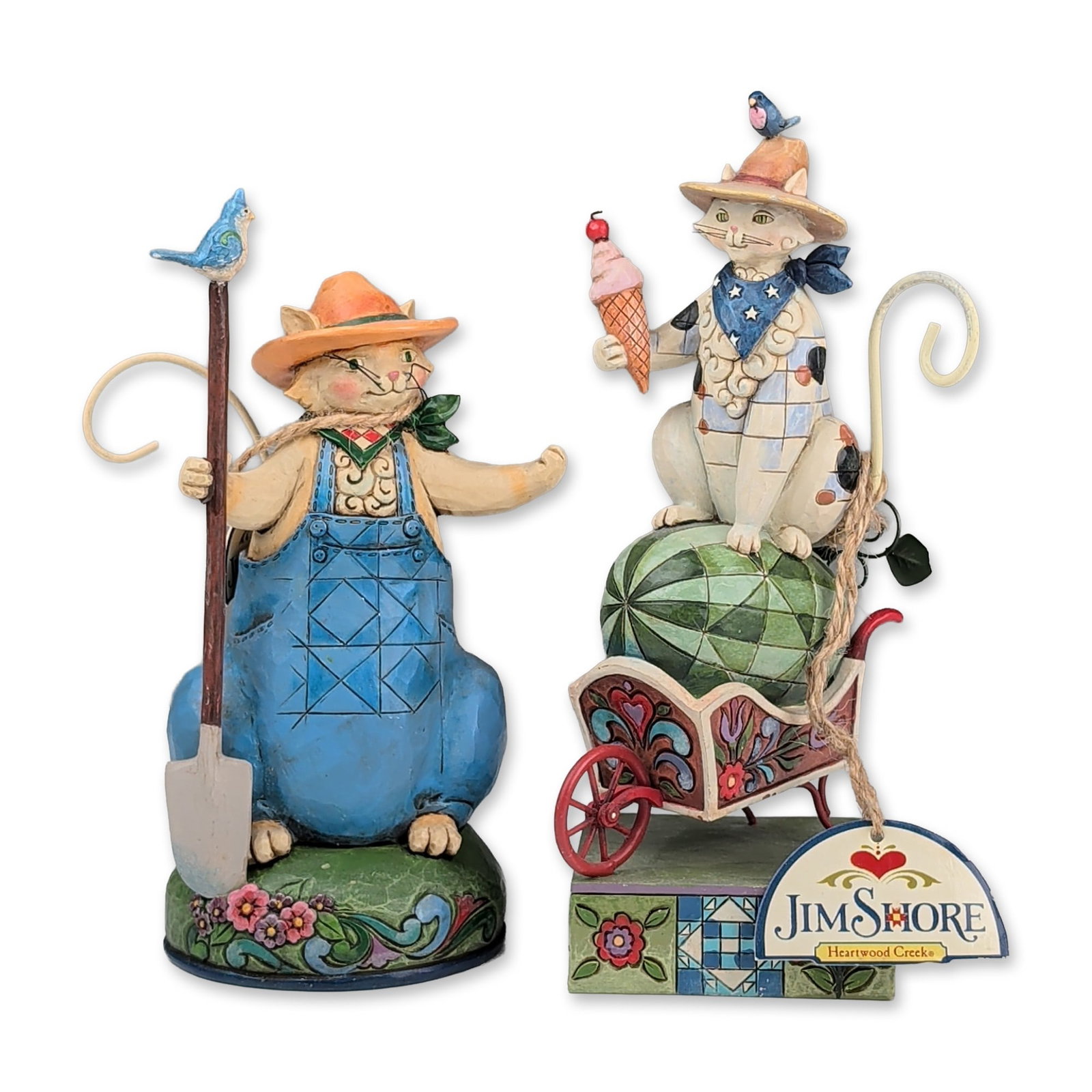 Two Jim Shore Heartwood Creek Resin Cat Figurines (1 of 4)