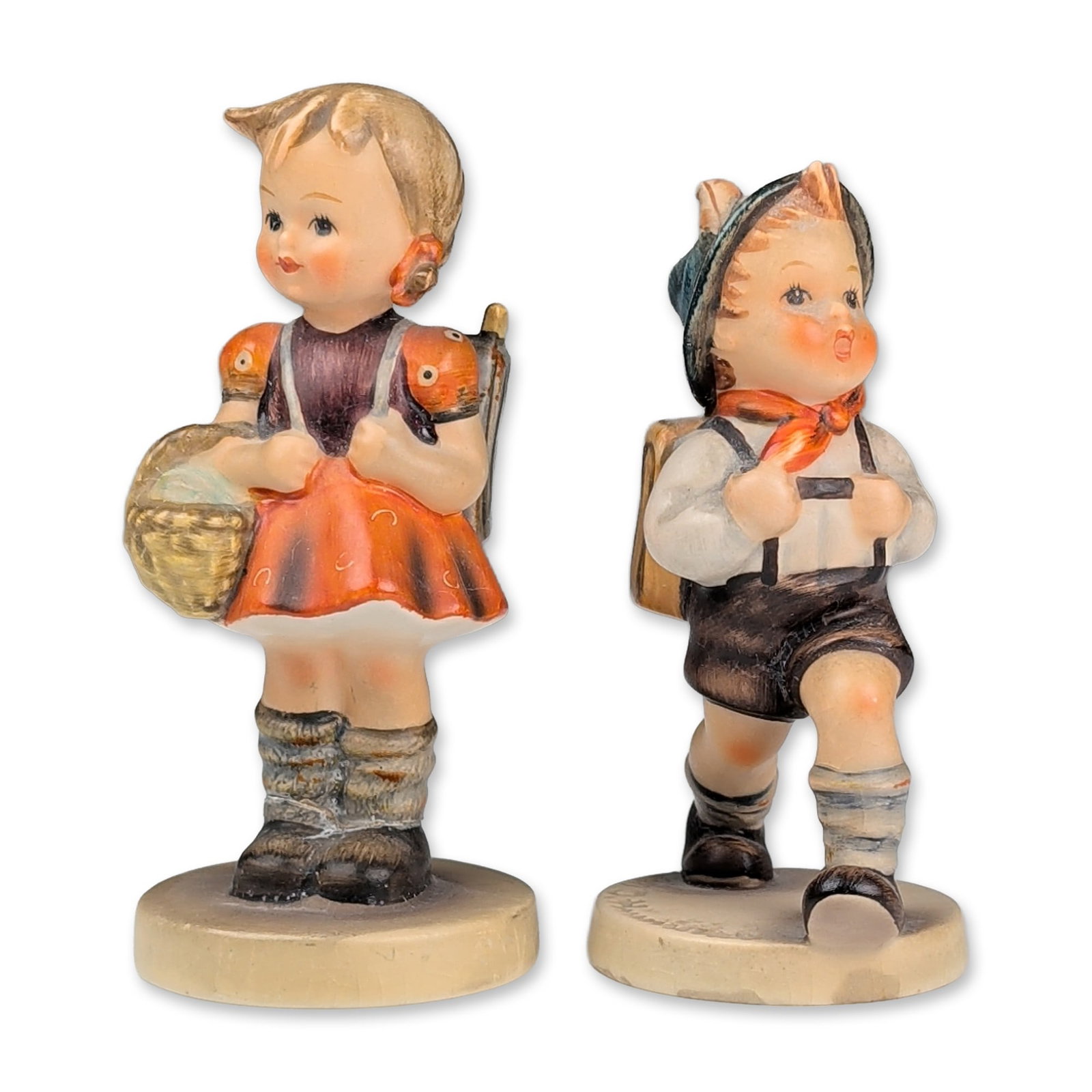 Two Goebel Hummel Ceramic Figurines, School Boy and School Girl (1 of 6)