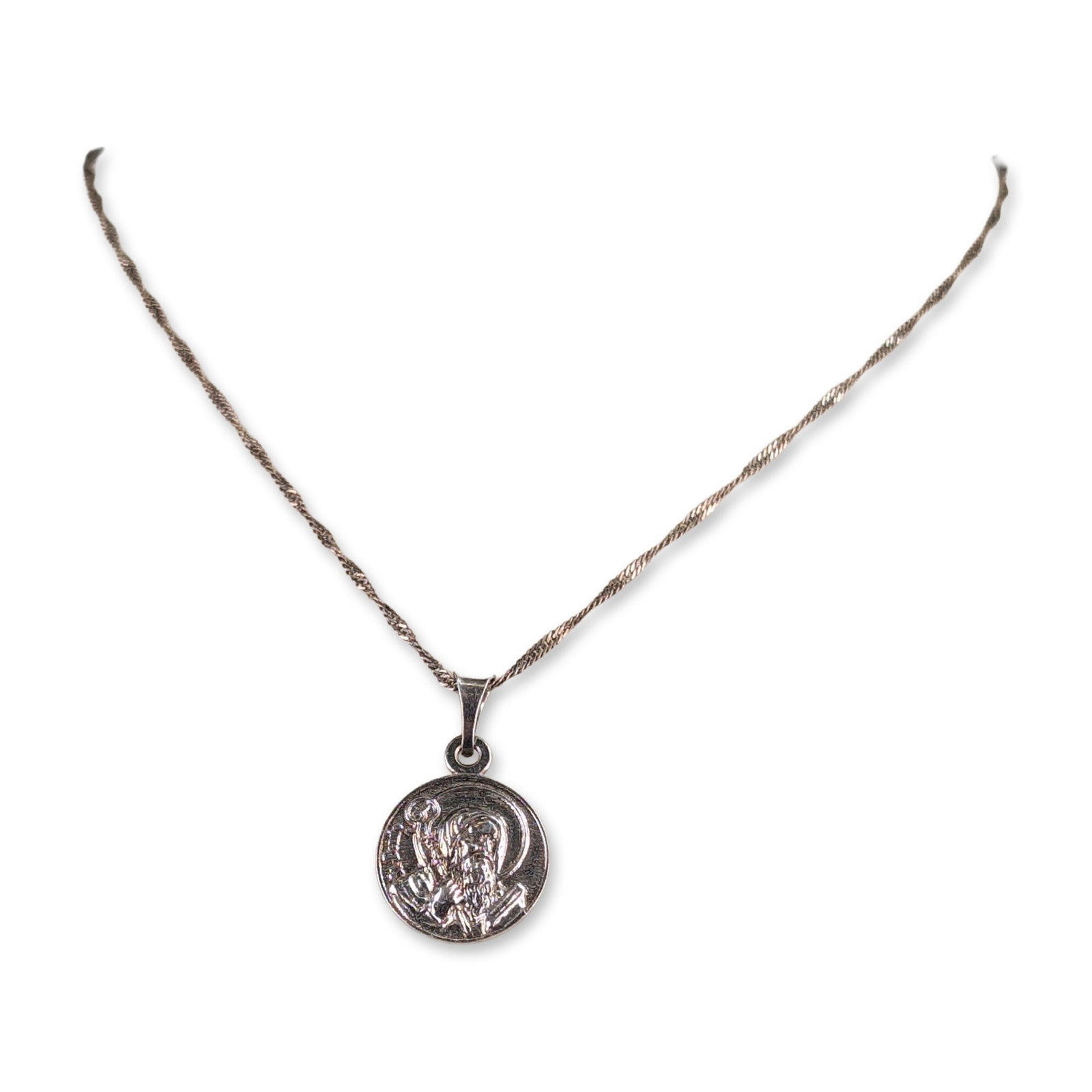 Italian Sterling Silver Saint Benedict Medal Necklace (1 of 6)