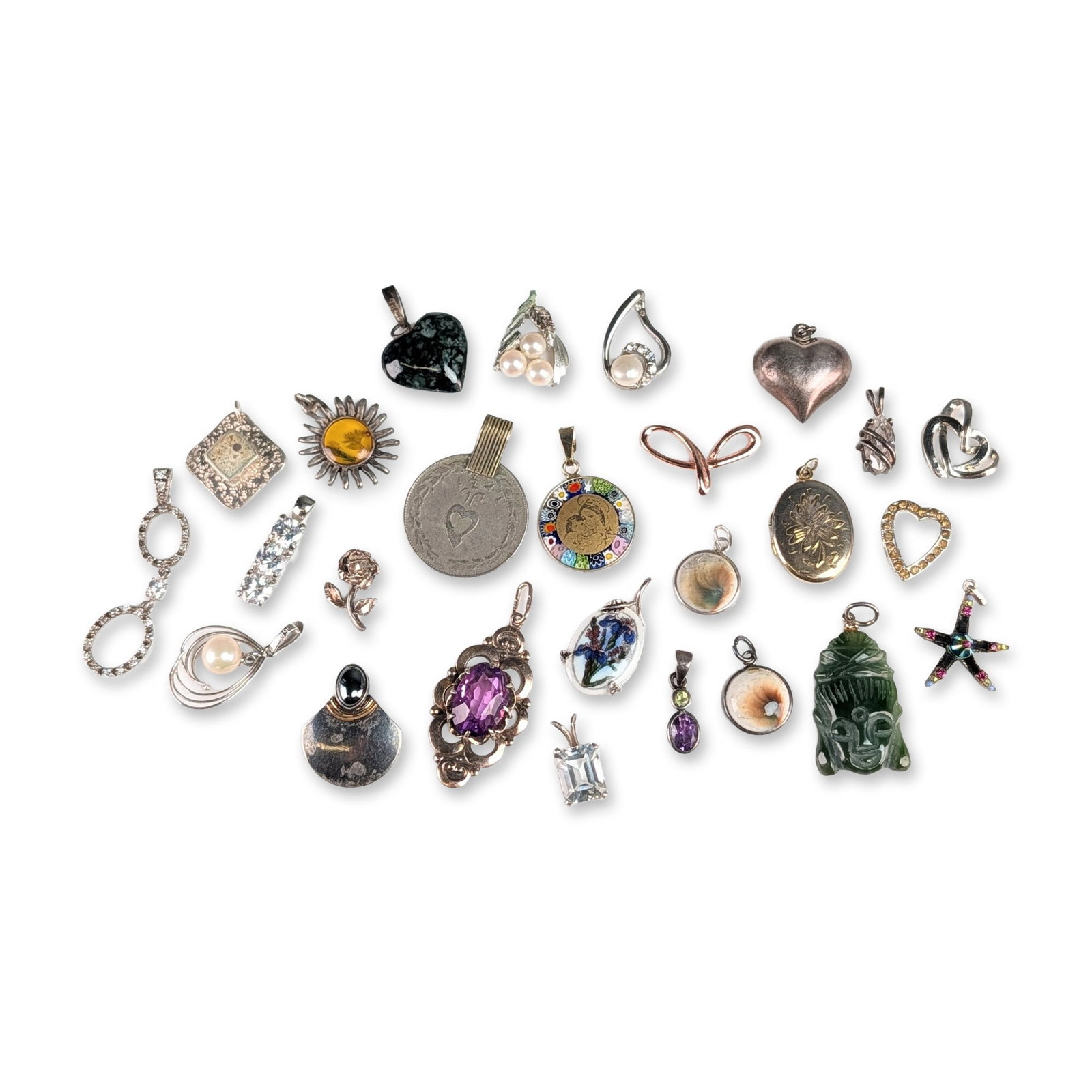 28pc Collection of Vintage Silver and Multi-Stone Pendants (1 of 6)