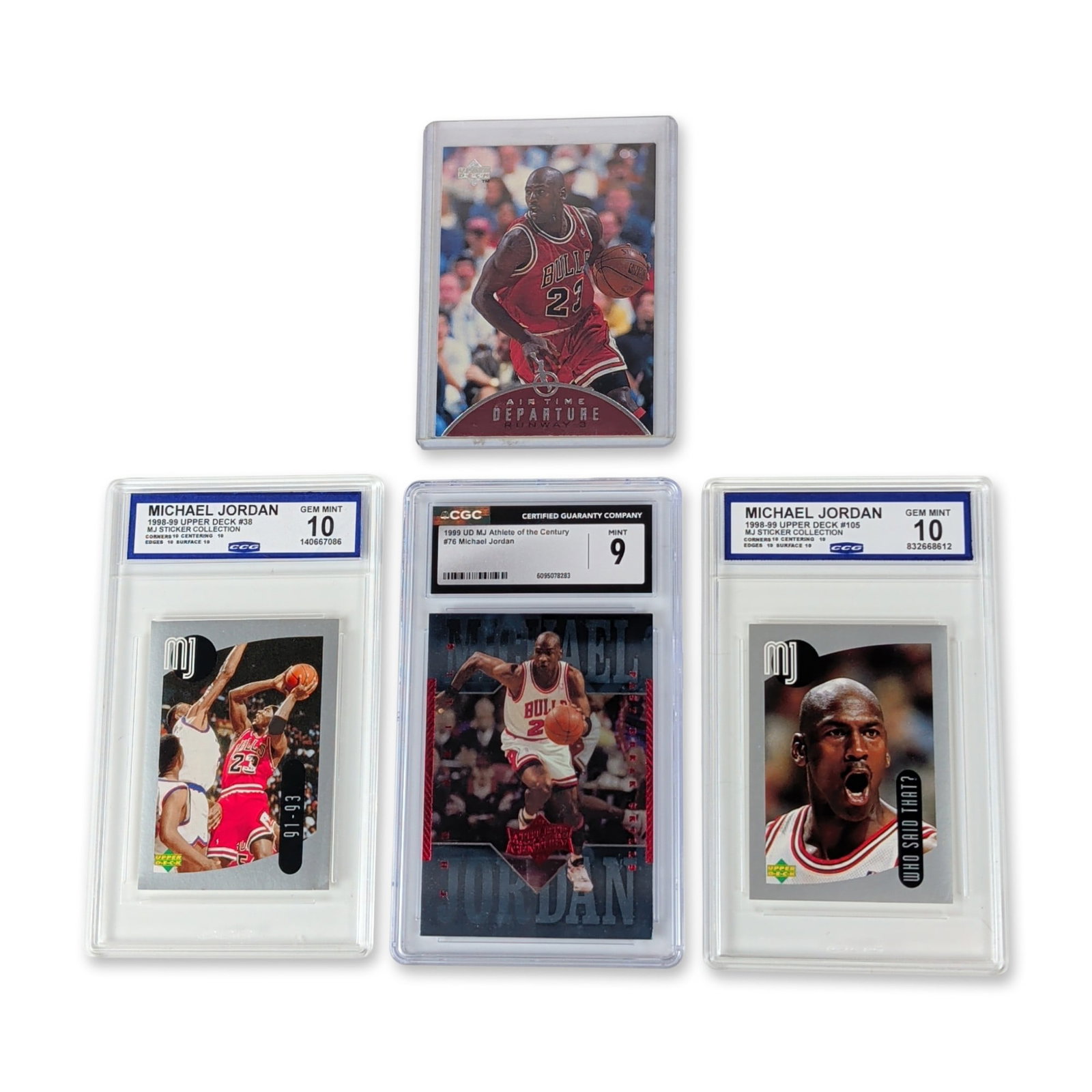4pc Michael Jordan Upper Deck Graded and Ungraded Card Collection (1 of 3)