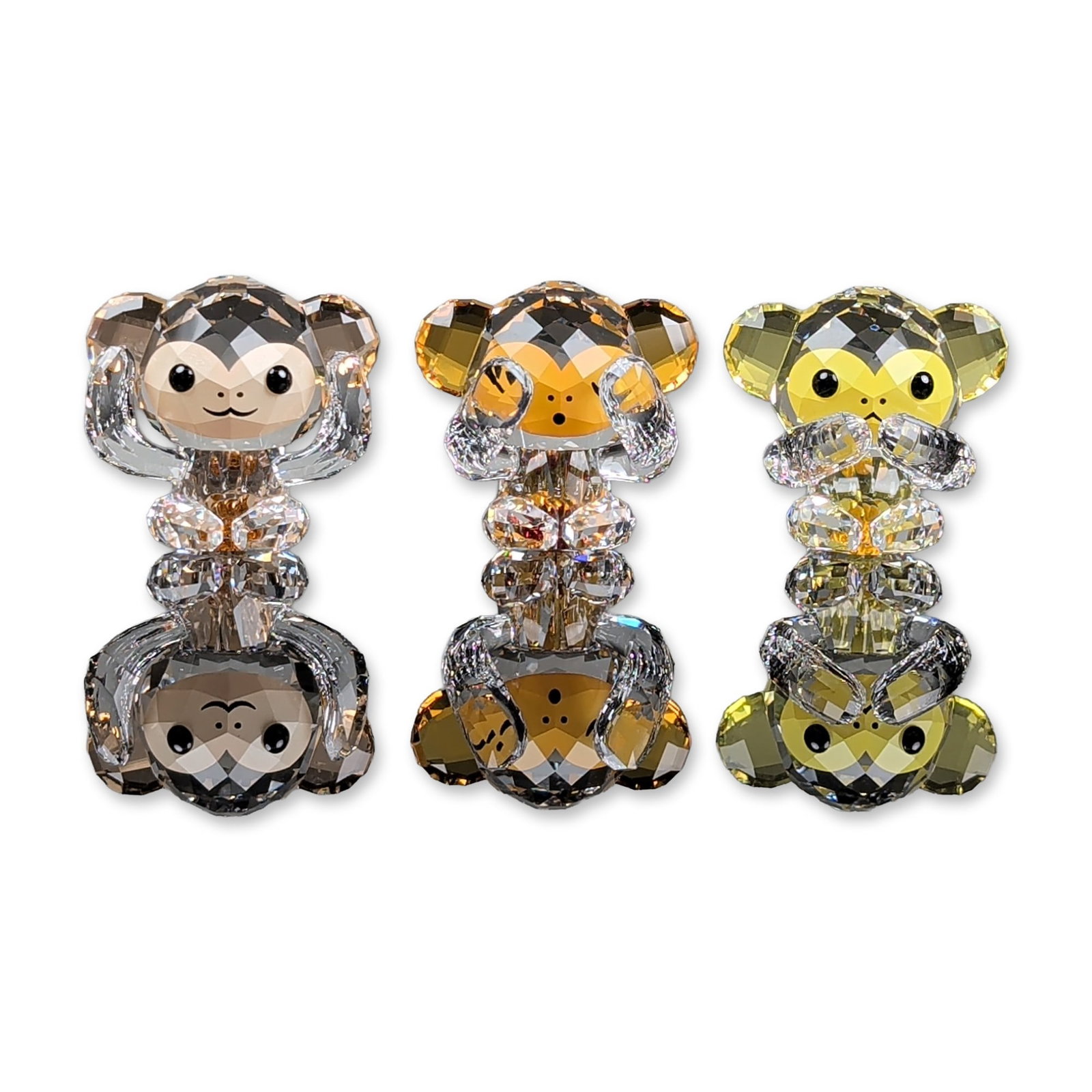 Swarovski Crystal Lovlots Asian Icons Figurines, Three Wise Monkeys (1 of 5)