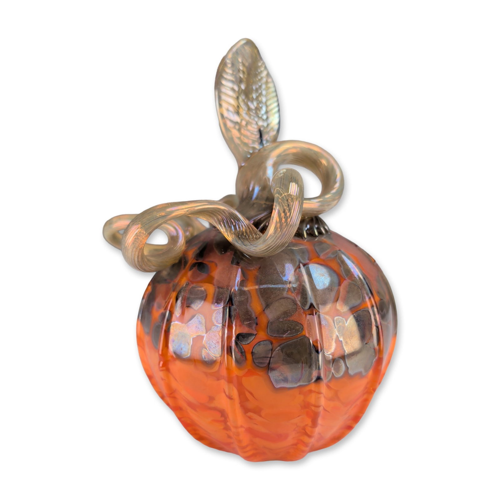 Steven Lundberg Art Glass Pumpkin Signed Sculpture (1 of 3)