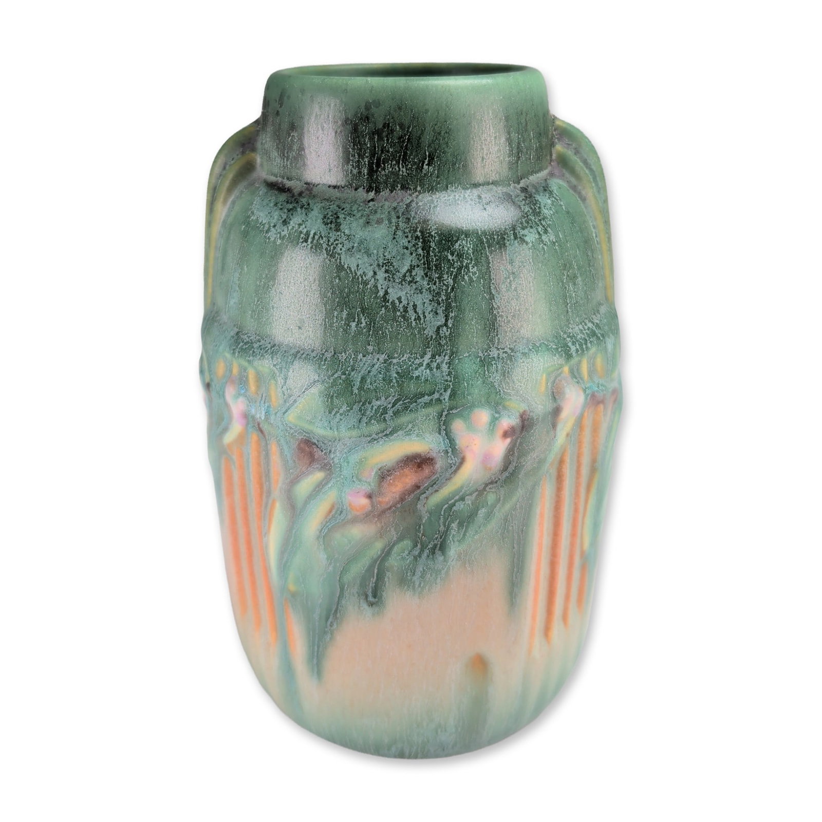 Style of Roseville Pottery Art Nouveau Glaze Ceramic Vase (1 of 3)