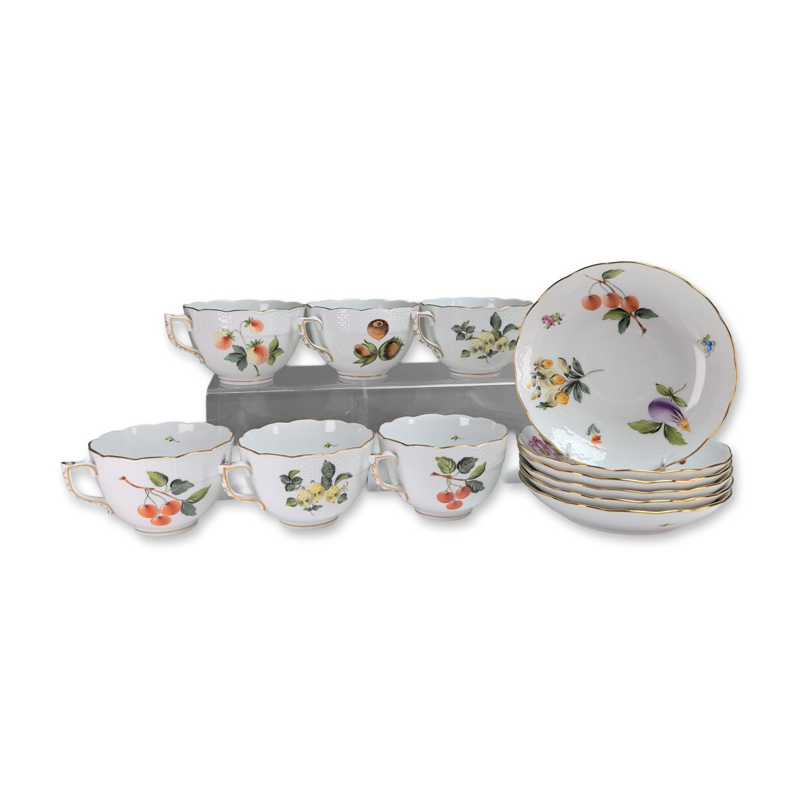 12pc Herend Hungary Market Garden Porcelain Tea Service (1 of 4)