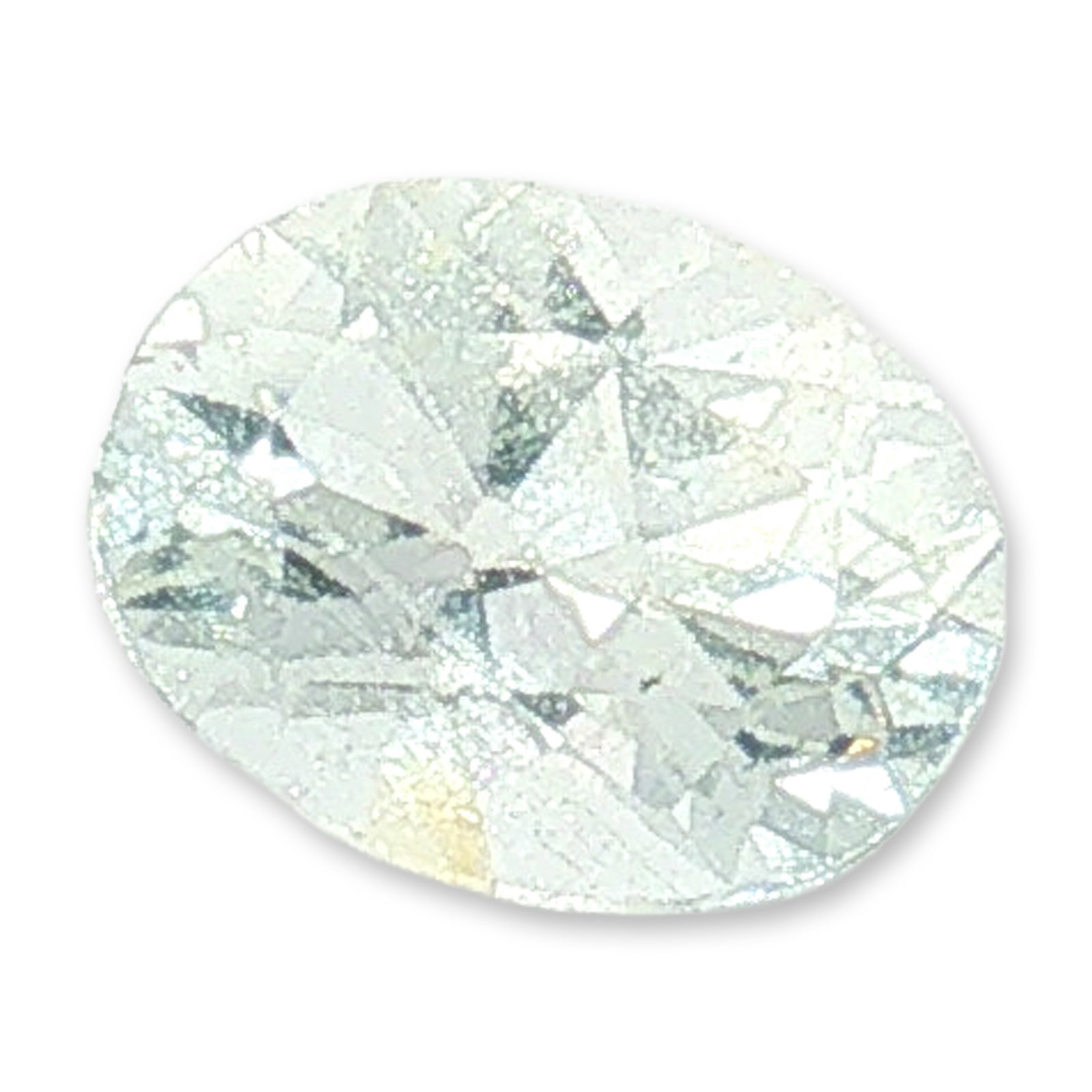 Loose Oval Brilliant Cut Topaz Gemstone: Loose faceted gemstone, appears to be topaz, featuring an oval brilliant cut with an elongated silhouette and intricate faceting. The stone is near-colorless with subtle warm undertones and exhibits