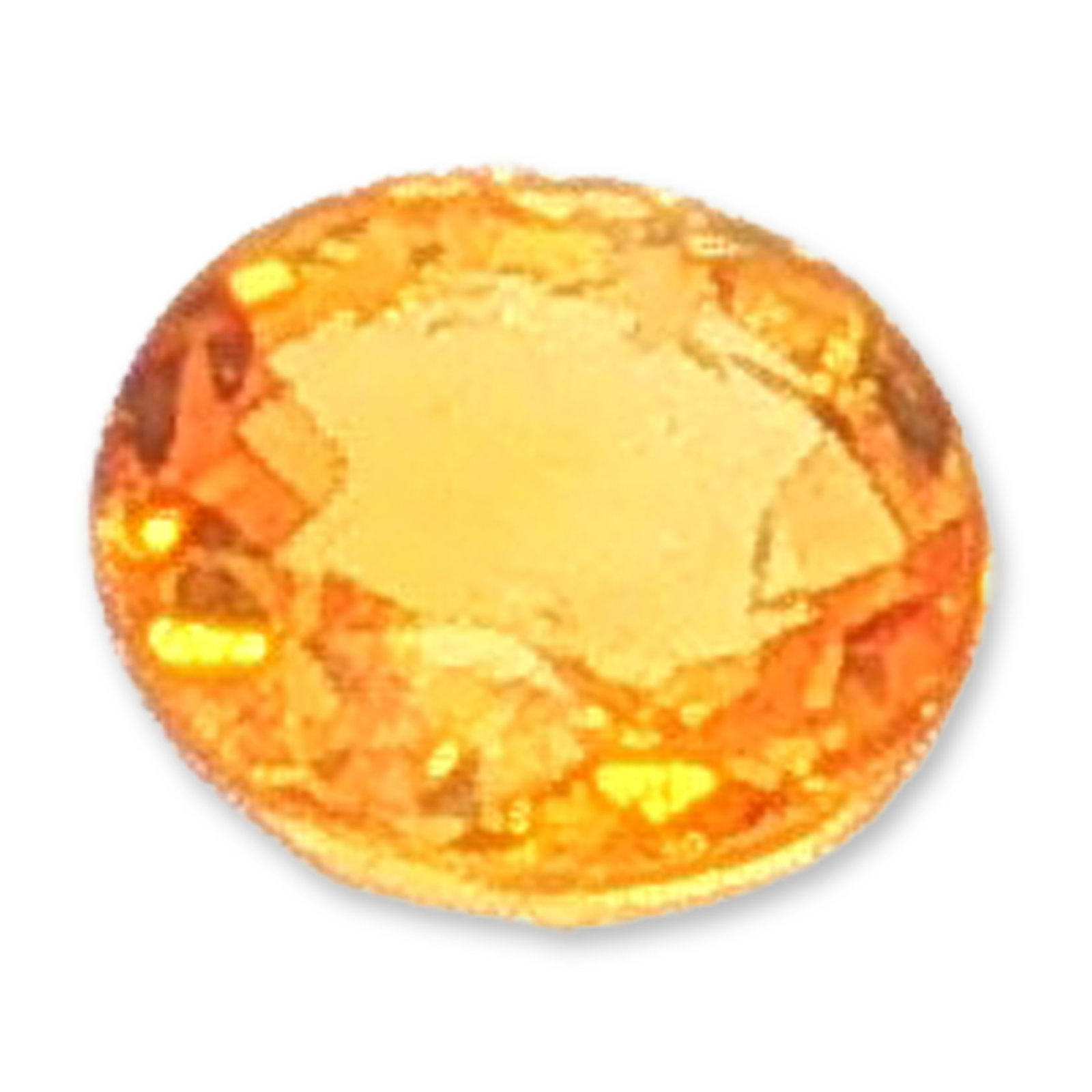 Round Cut Yellowish-Orange Loose Topaz: A round cut loose gemstone, appearing to be a yellowish-orange topaz. Showcasing a vibrant yellowish-orange hue, this stone features a classic round cut. The faceted gemstone is ready to be set into a