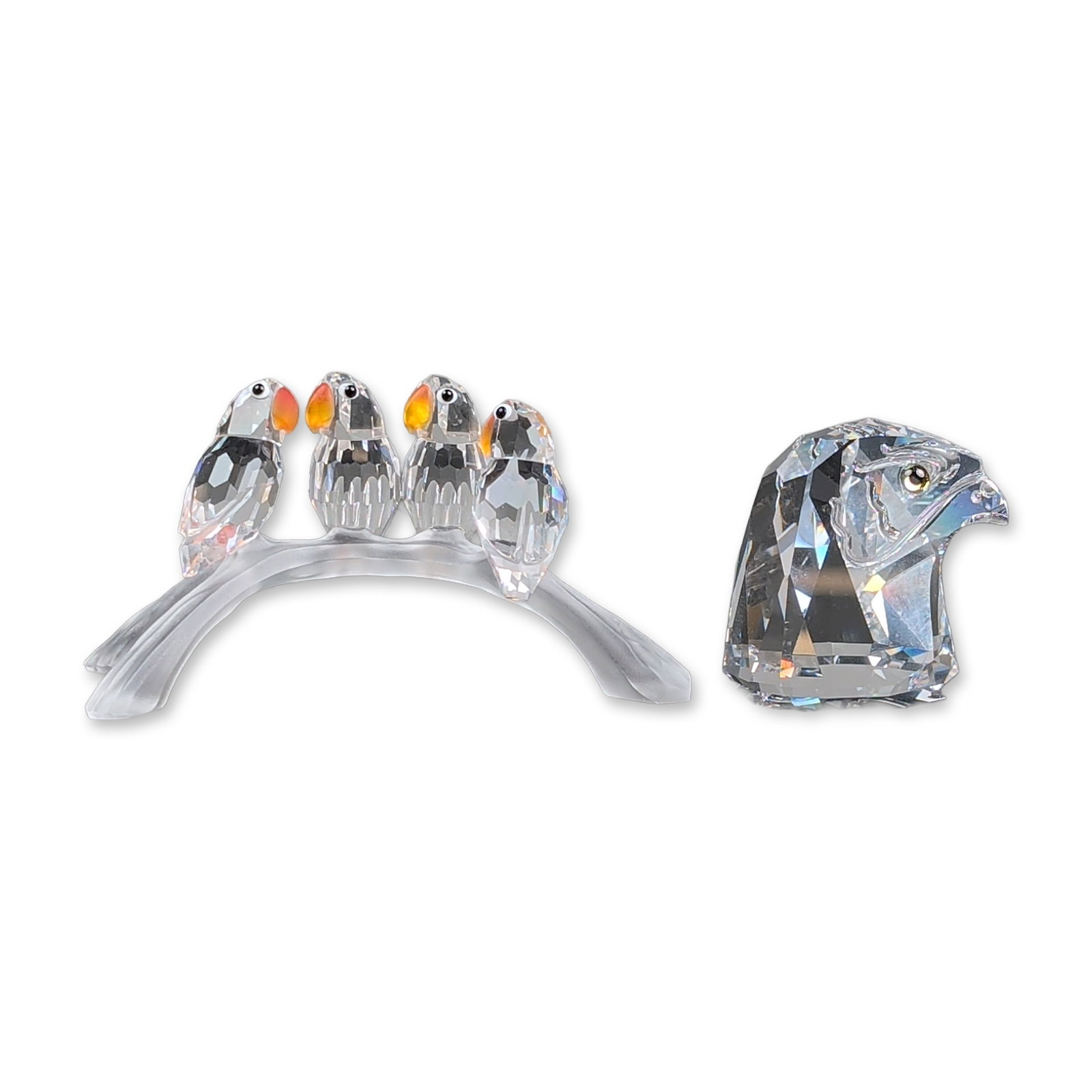 2pc Swarovski Silver Crystal Bird Figurines (1 of 5)