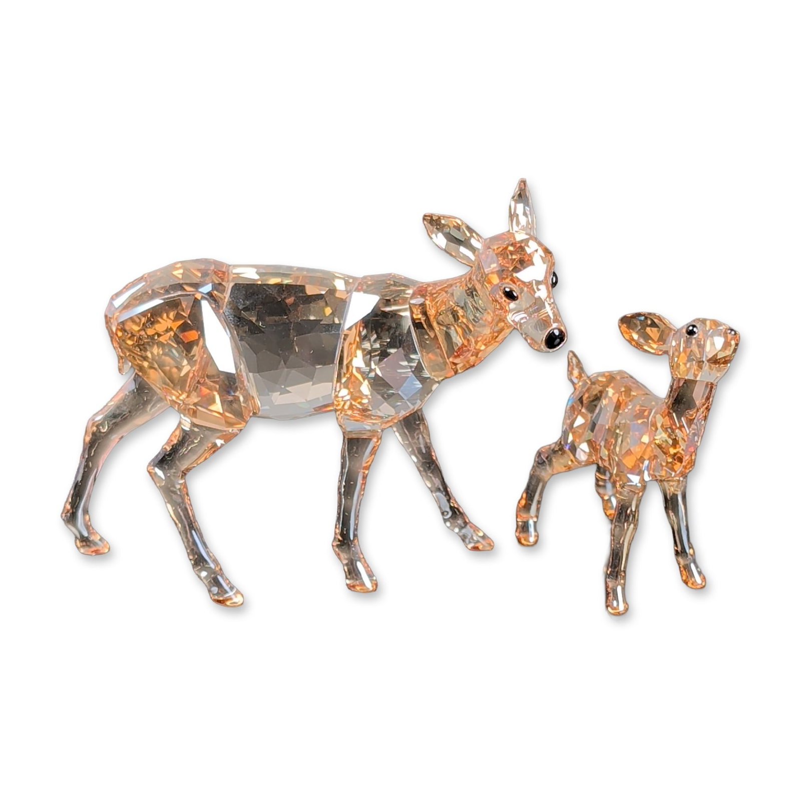 Swarovski Crystal Golden Shadow Figurines, Fawn and Doe (1 of 5)