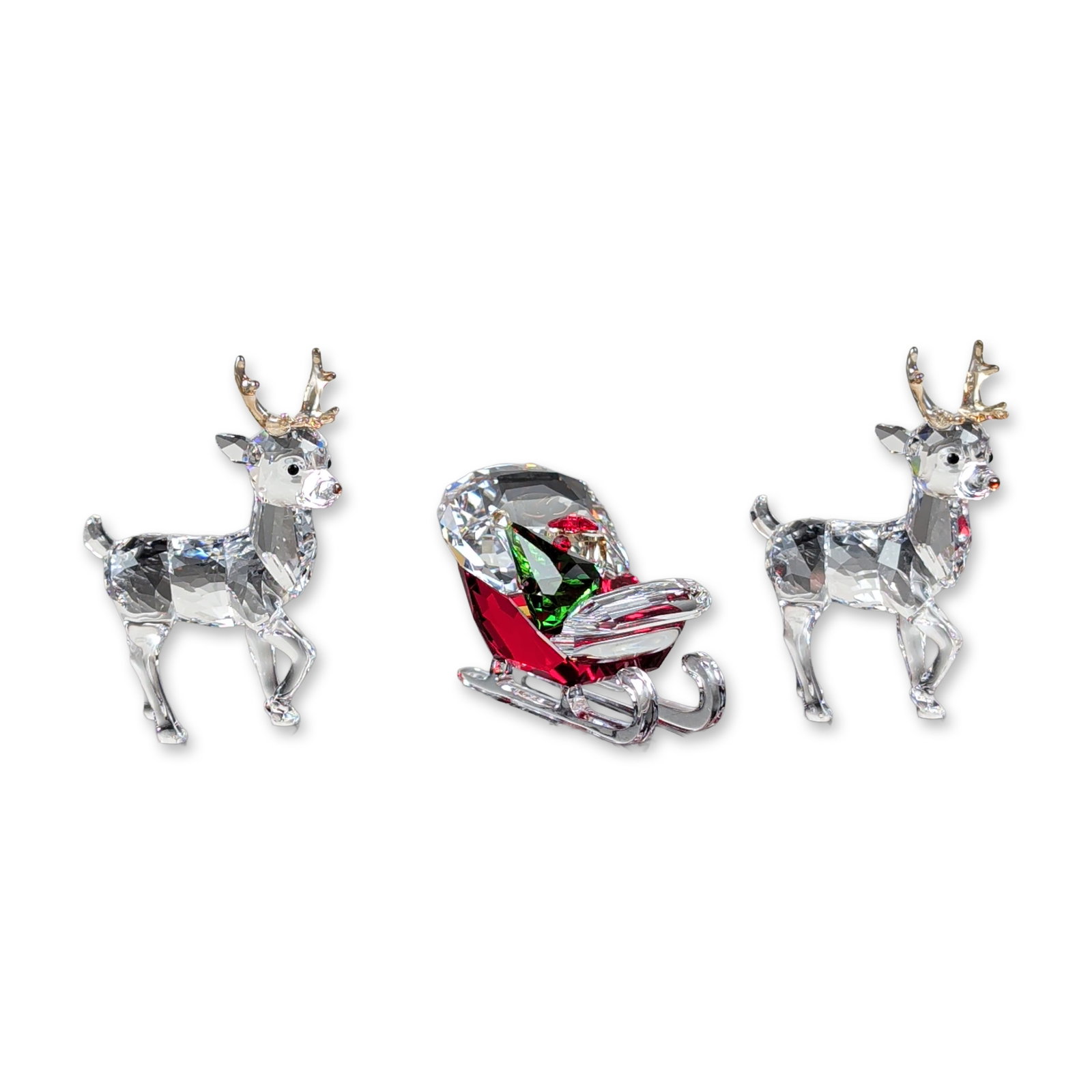 3pc Swarovski Crystal Christmas Sleigh and Reindeer (1 of 6)