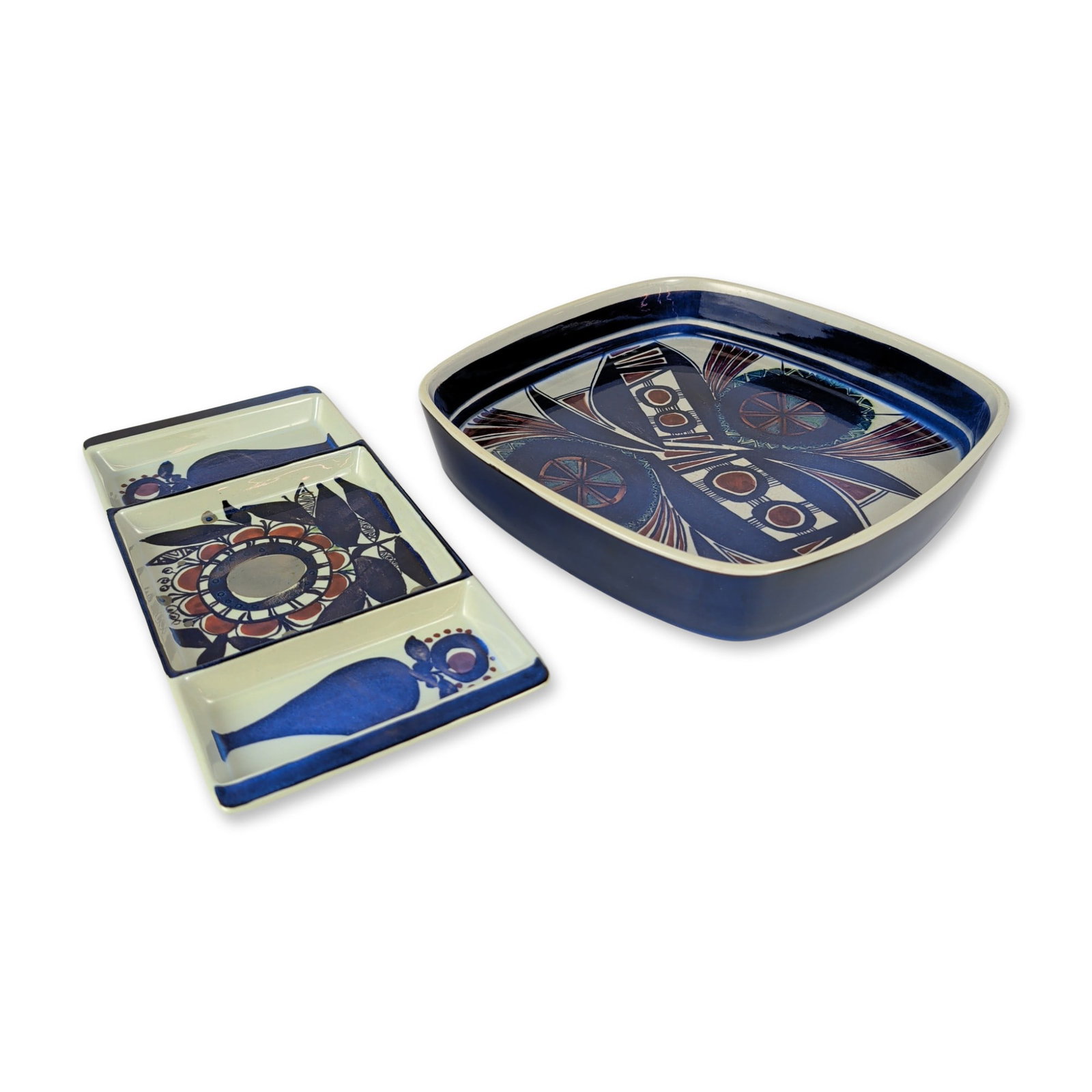 2pc Royal Copenhagen Tenera Faience Ceramic Square Dishes (1 of 5)