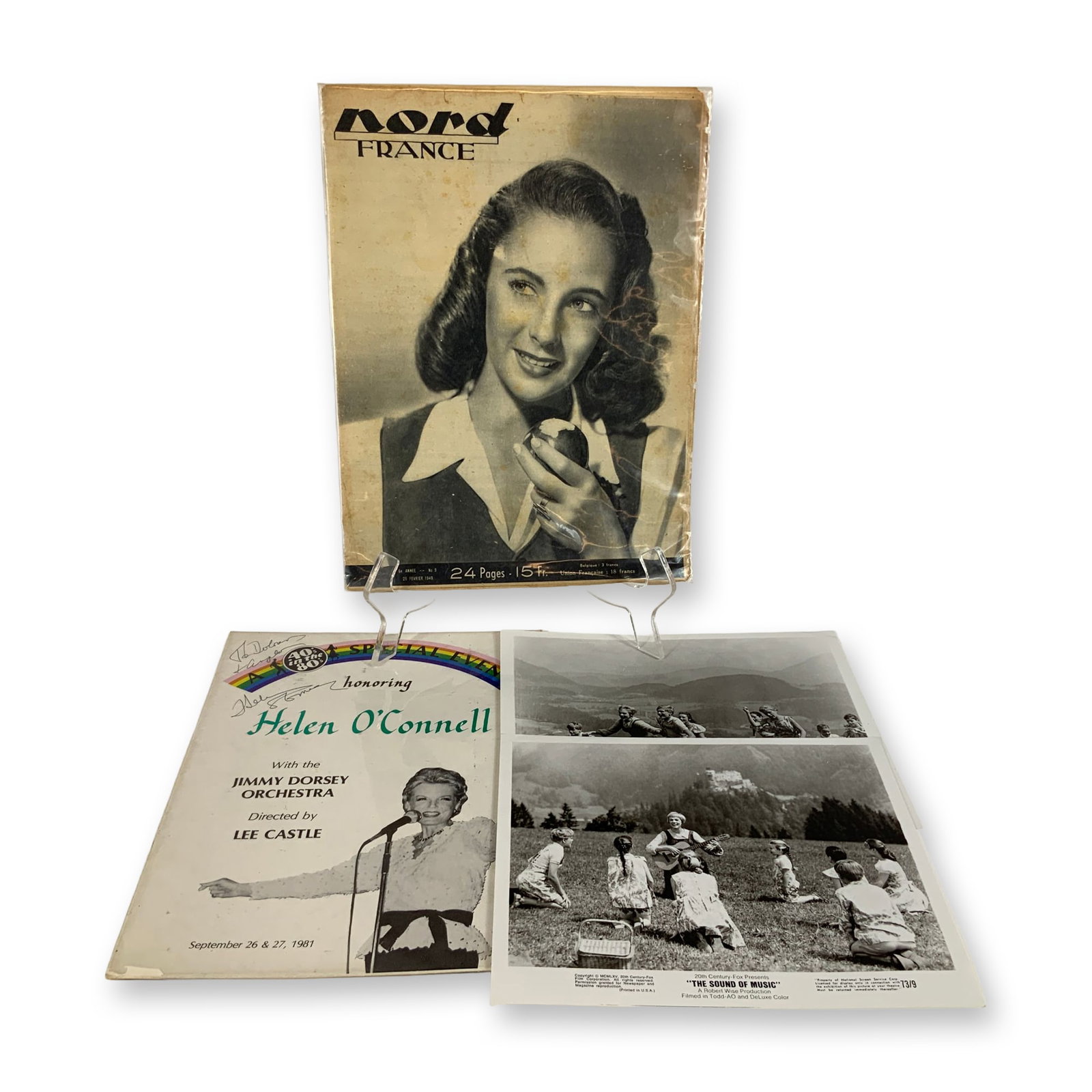 Three-Piece Movie Memorabilia Grouping Featuring 1949 Elizabeth Taylor Magazine and Julie Andrews (1 of 2)