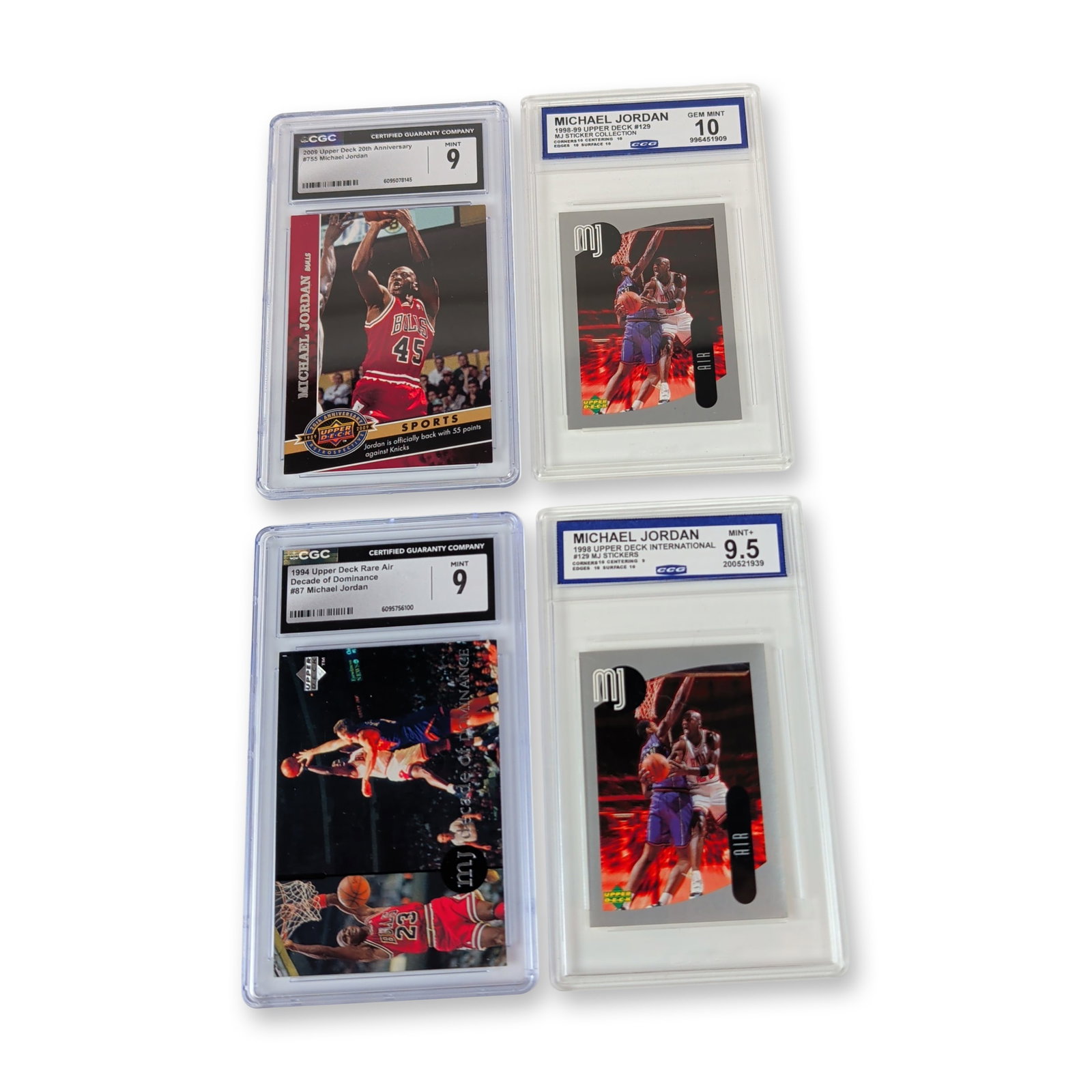 4pc Upper Deck Michael Jordan Graded Basketball Card Collection (1 of 2)