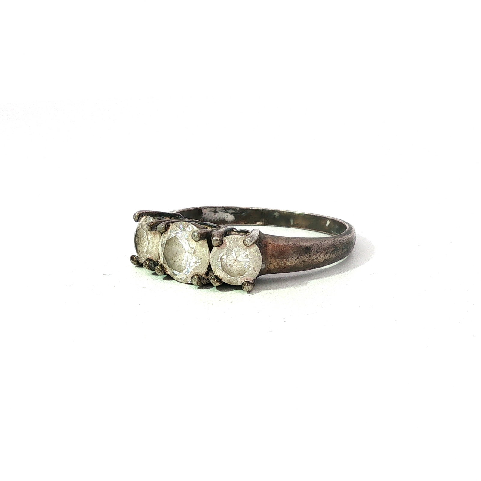 Sterling Silver Trilogy 3 Stone Ring - 2