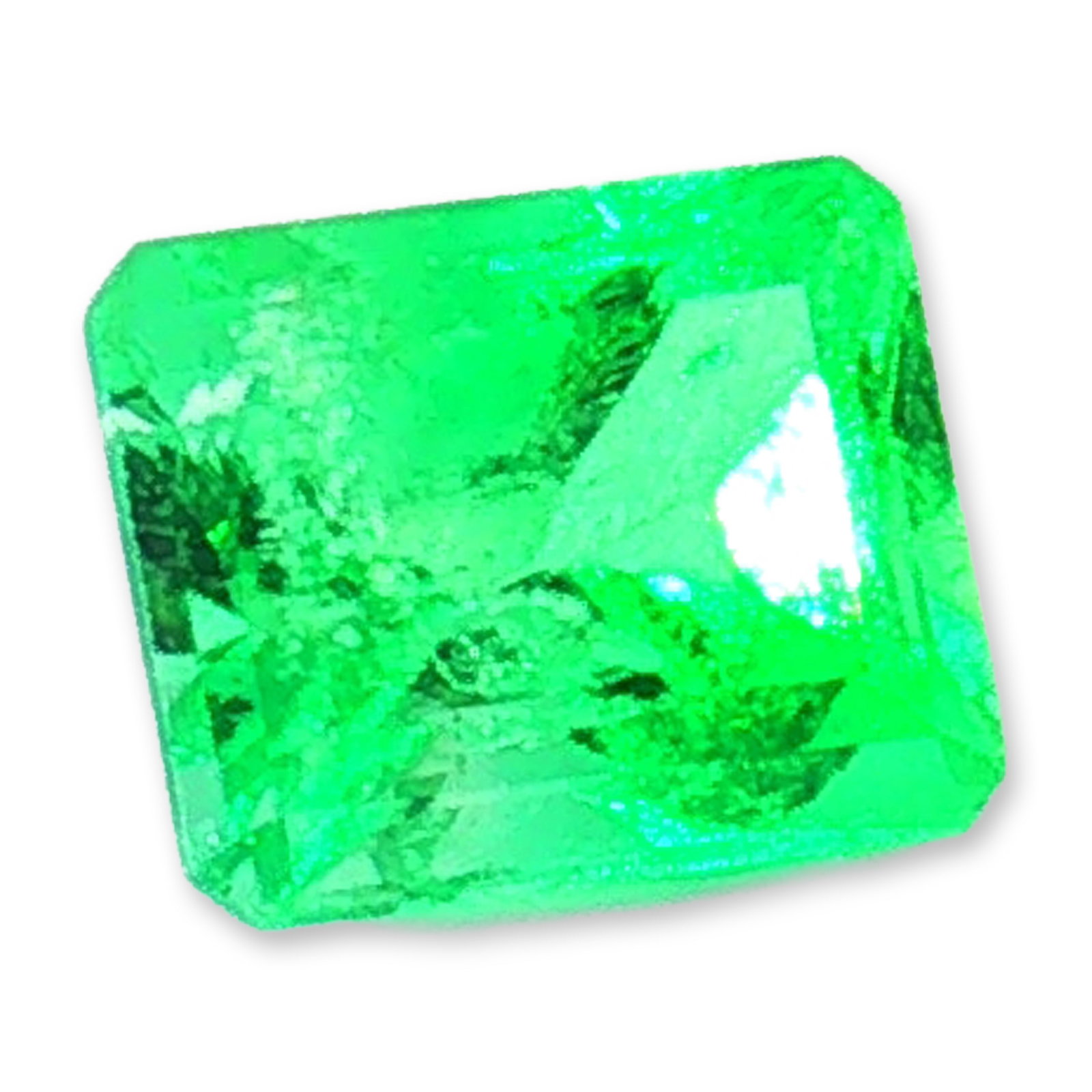 Loose Emerald-Cut Green Emerald Gemstone (1 of 4)