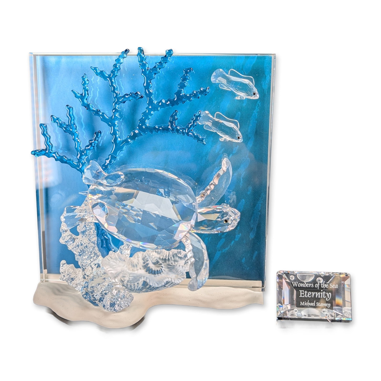 2pc Swarovski Wonders of the Sea Eternity Crystal Sculpture and Title Plaque (1 of 4)