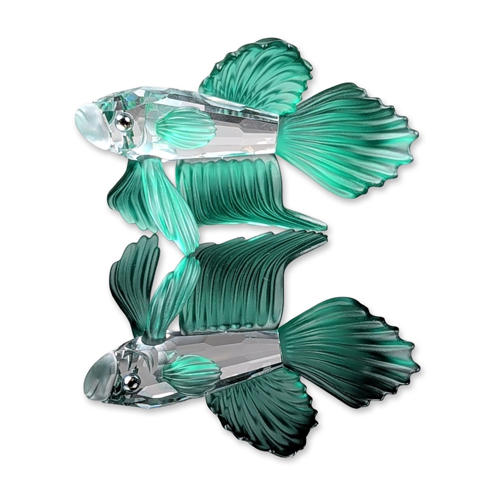 Swarovski Green Siamese Fighting Fish Crystal Figurine (1 of 6)