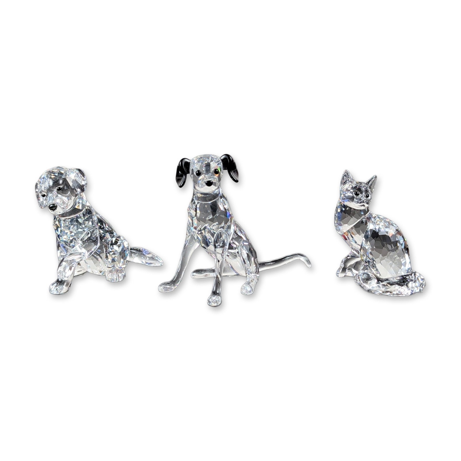 3pc Swarovski Crystal Cat and Dog Animal Figurines (1 of 6)