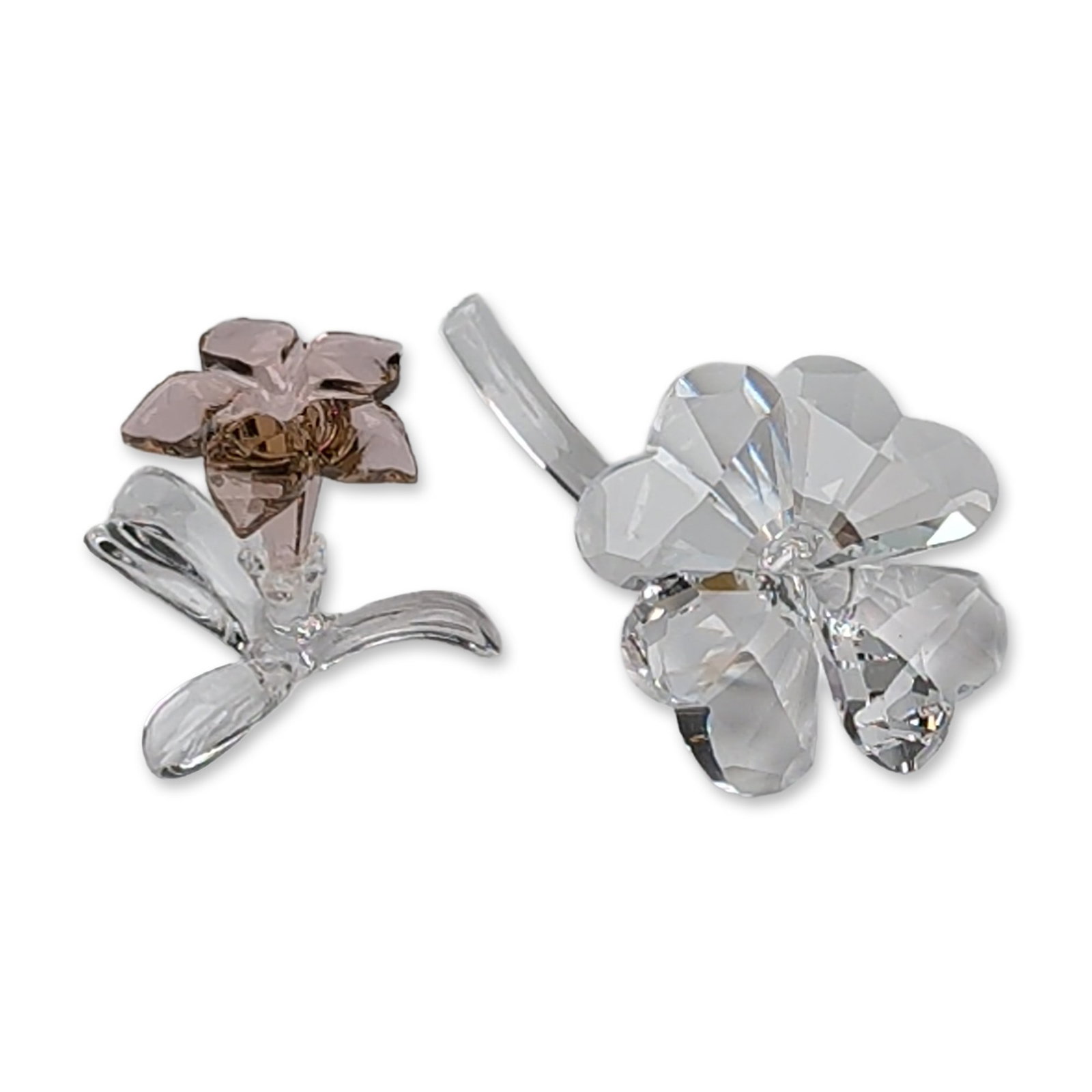 Two Swarovski Crystal Flower and Clover Figurines (1 of 4)