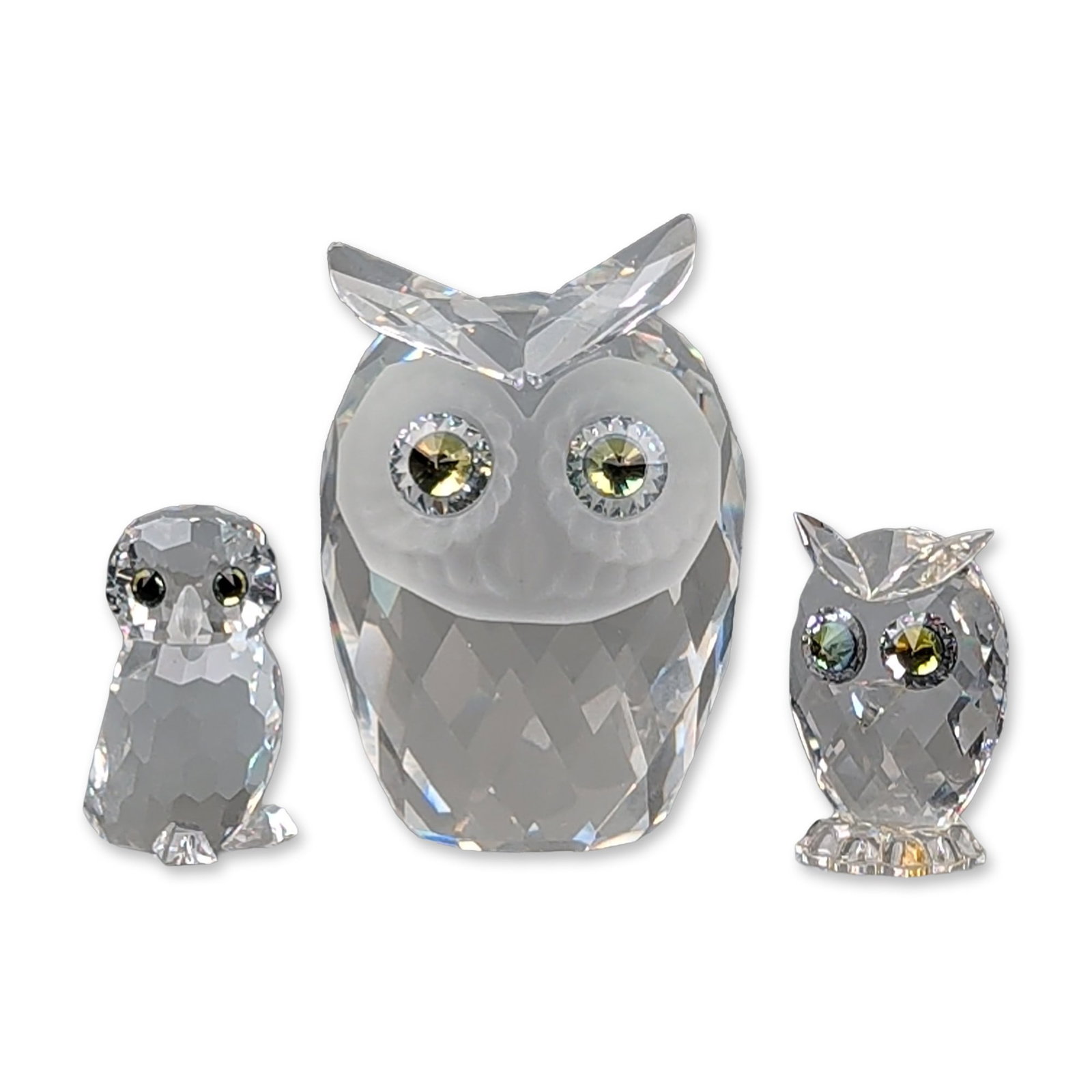 Three Swarovski Silver Crystal Owl Figurines (1 of 5)