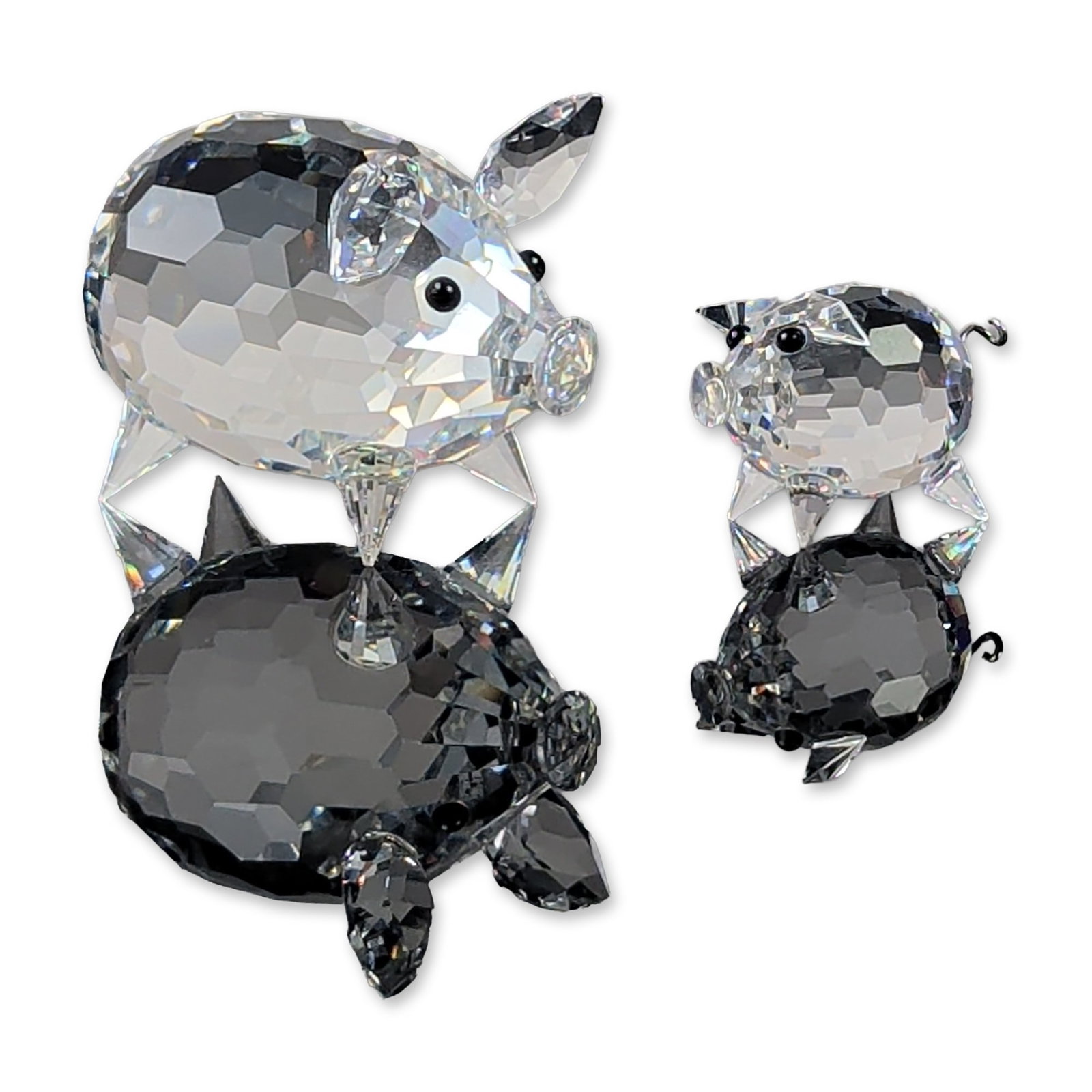2pc Swarovski Silver Crystal Pig Figurines (1 of 6)