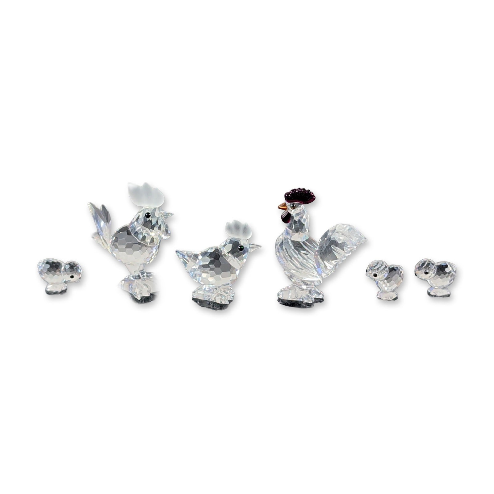 6pc Swarovski Silver Crystal Poultry Family Figurines (1 of 6)