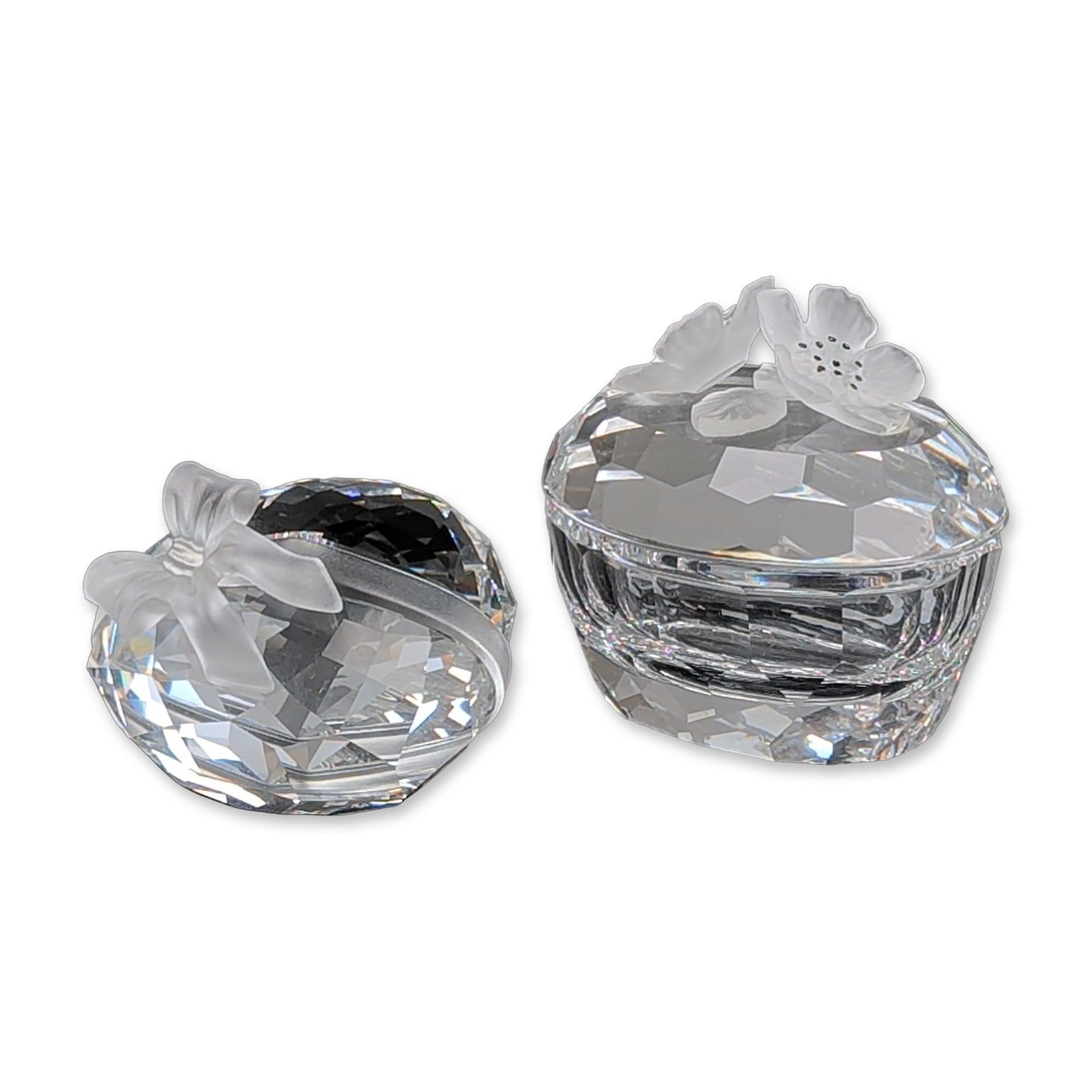 2pc Swarovski Silver Crystal Trinket Box and Sweetheart Paperweight (1 of 5)