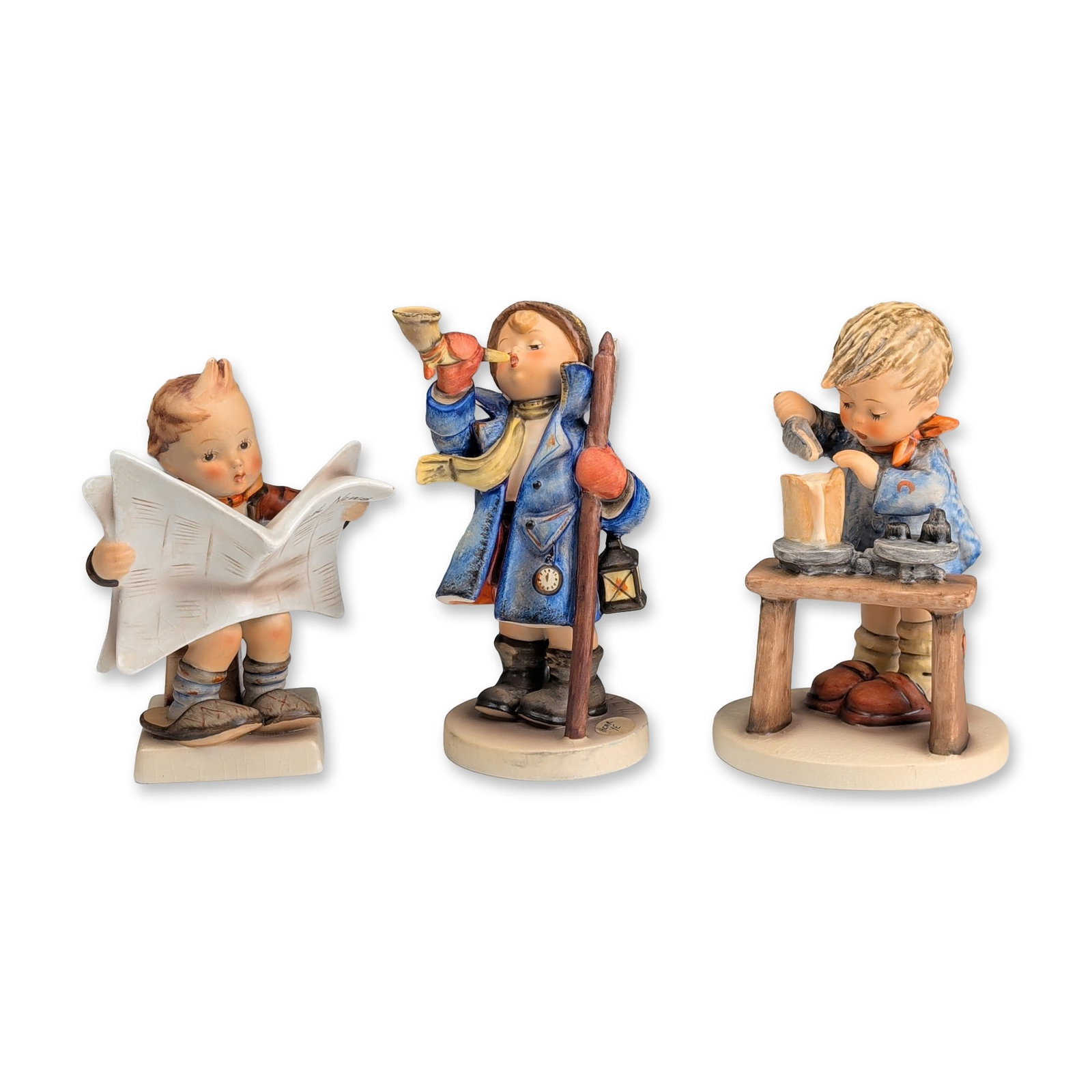 3pc Goebel Hummel Porcelain Figurines- Latest News, Fair Measure & Hear Ye, Hear Ye (1 of 5)