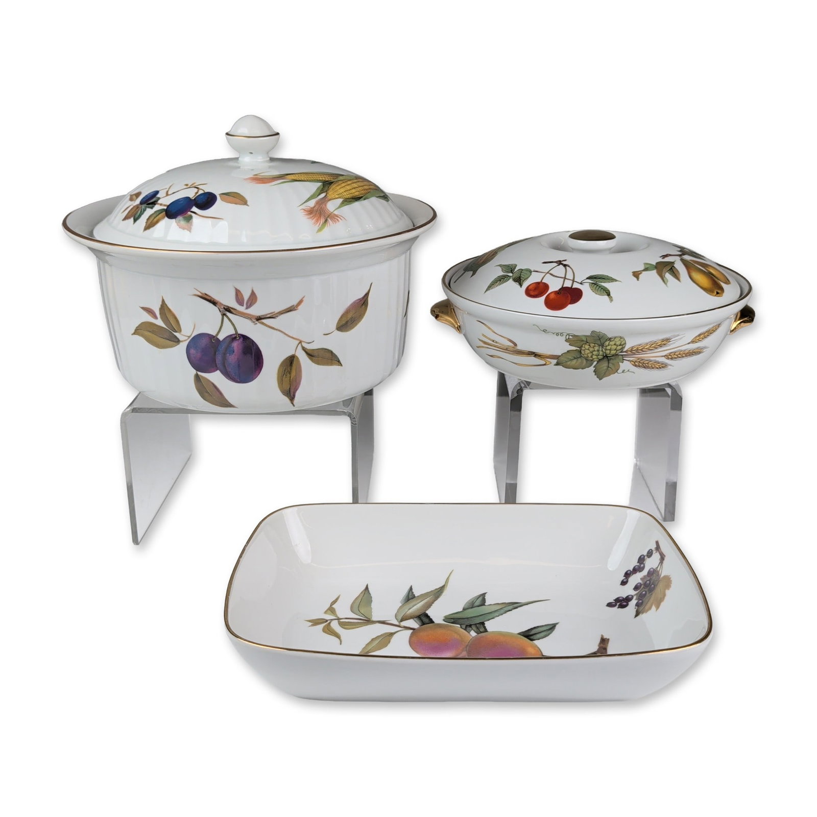 Three Royal Worcester Porcelain Serving Dishes, Evesham (1 of 6)