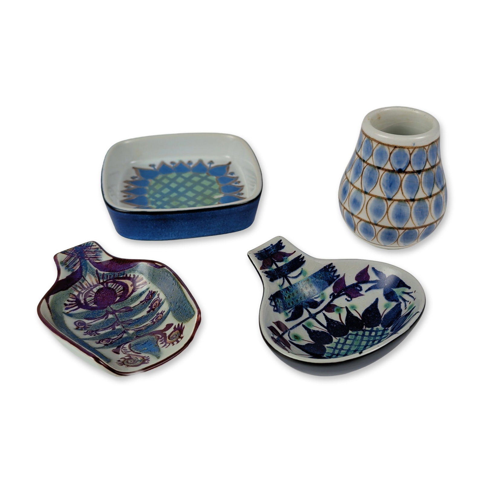 4pc Royal Copenhagen & Arabia Faience Dishes (1 of 4)