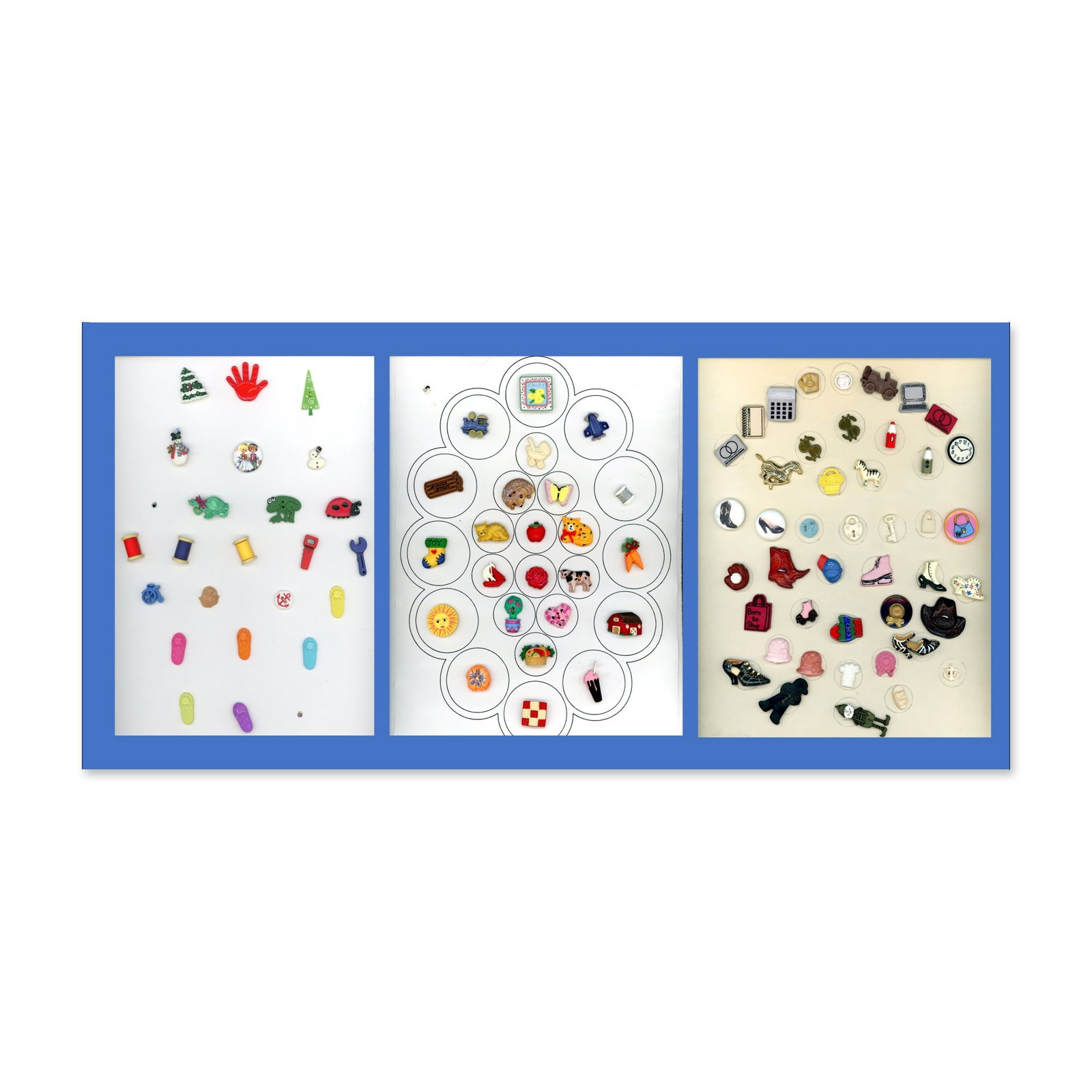 A LOT OF DIVISION THREE REALISTIC KIDDIE BUTTONS (1 of 4)