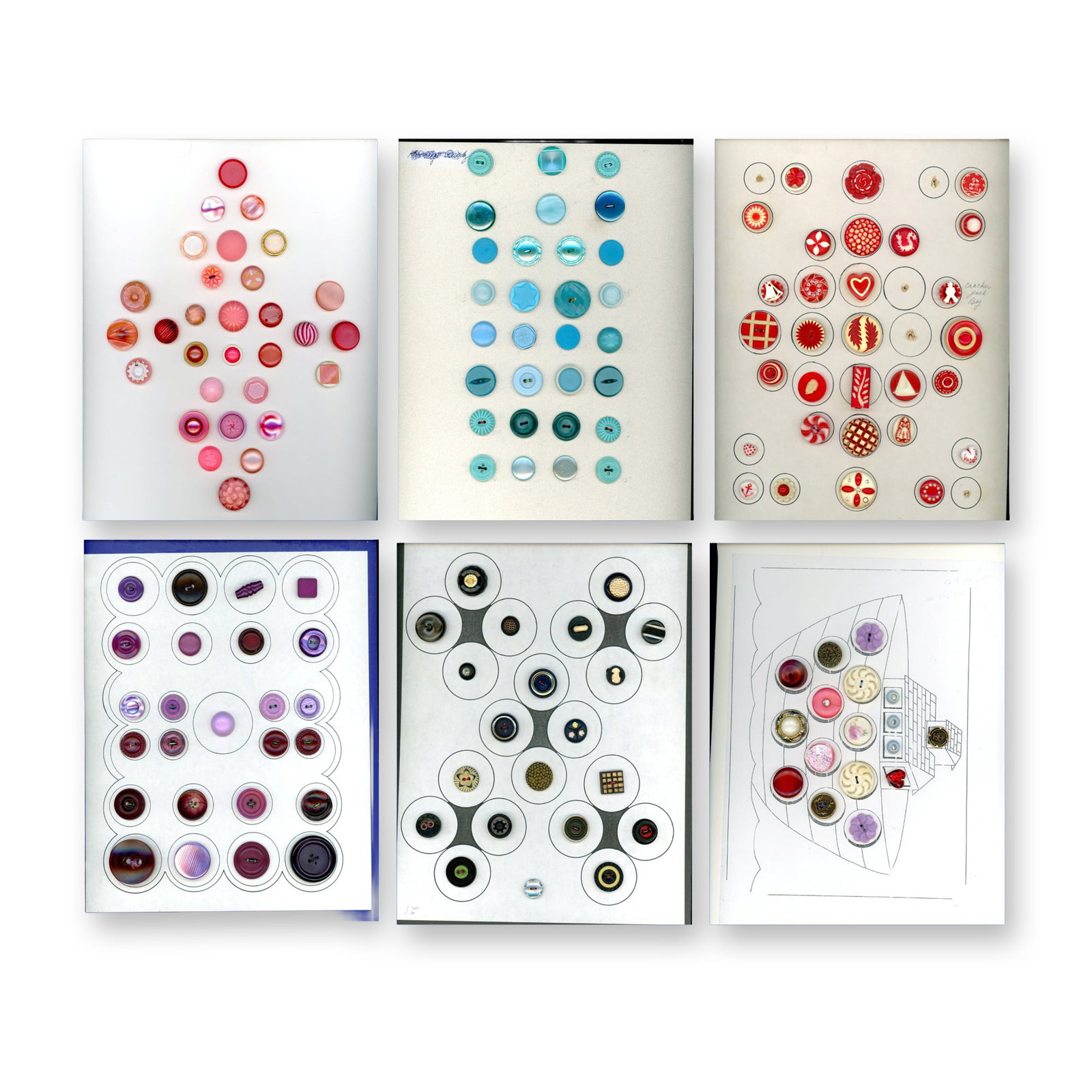 6 CARDS OF ASSORTED PLASTIC BUTTONS (1 of 7)