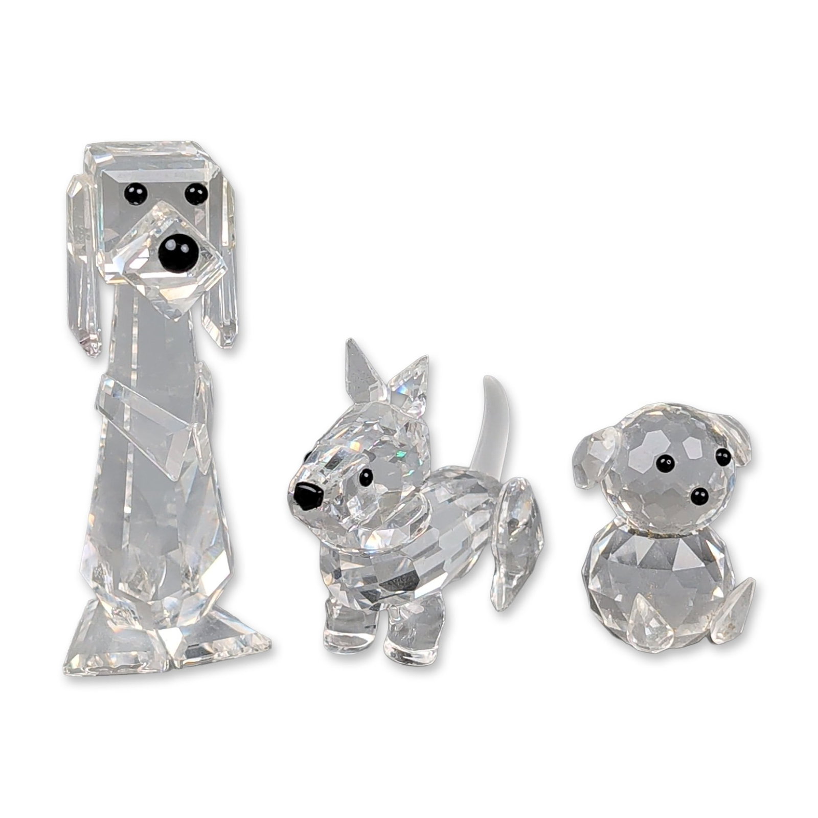 Three Swarovski Crystal Dog Figurines (1 of 6)