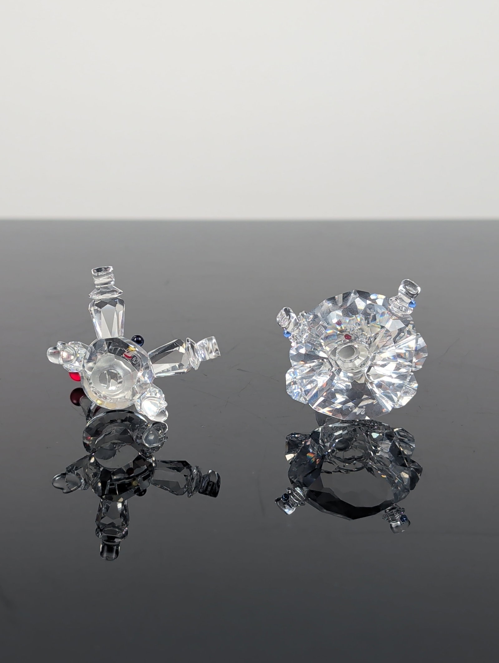 2pc Swarovski Silver Crystal Figurines Doll and Puppet - 3