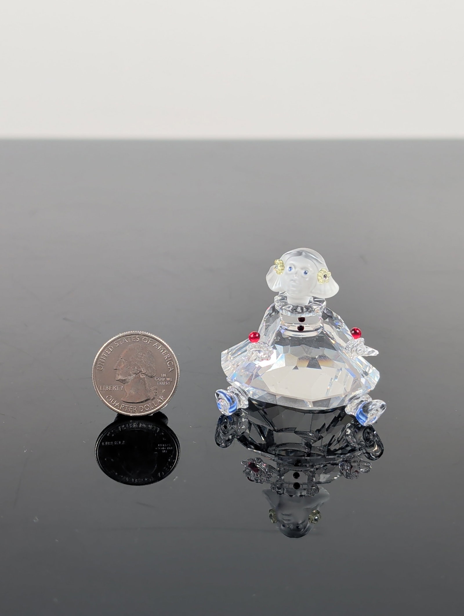2pc Swarovski Silver Crystal Figurines Doll and Puppet - 5
