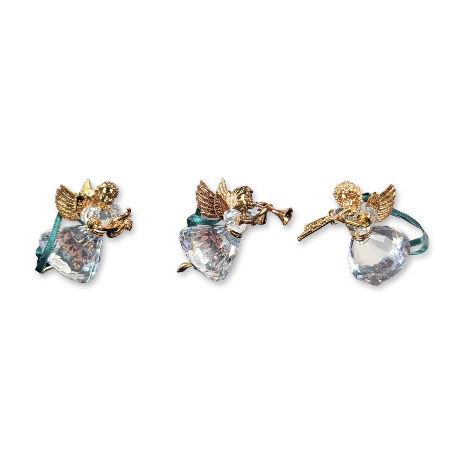 3pc Swarovski 1990s Crystal Angel Ornament Set (1 of 6)