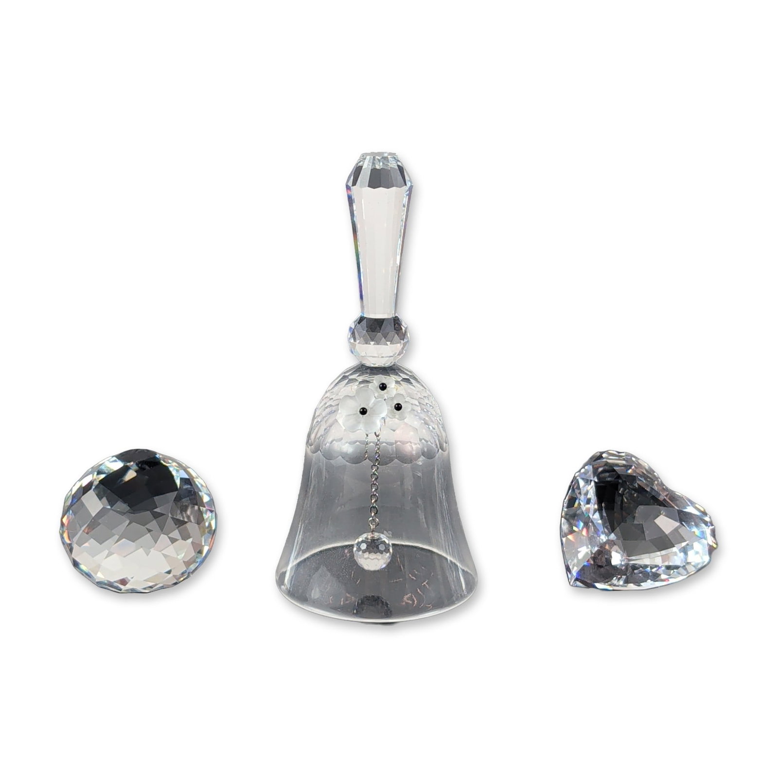 3pc Swarovski Crystal Bell, Paperweight, and Heart Collection (1 of 6)