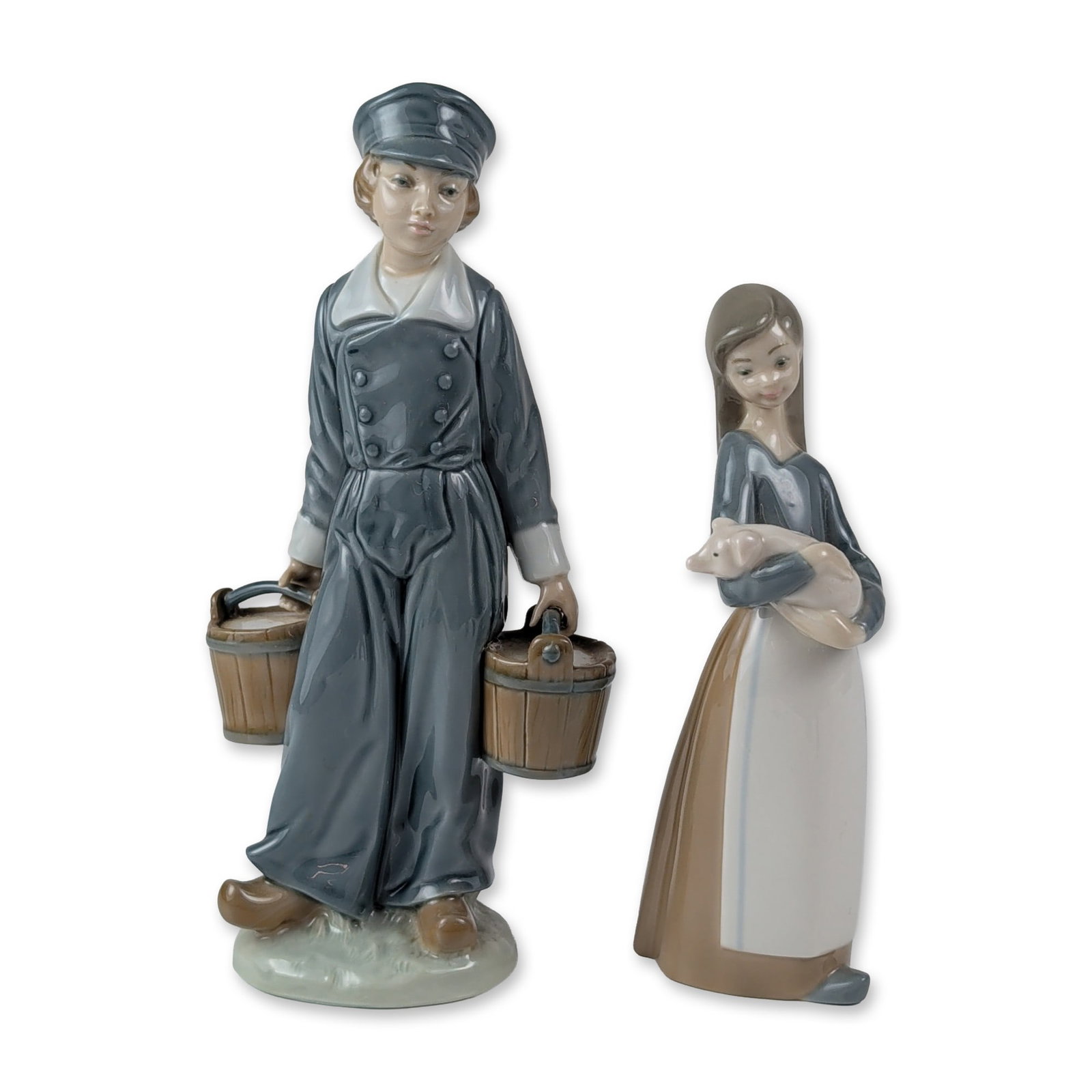 2pc Lladro Porcelain Rustic Figurines 1001011 & 1004811 (1 of 4)