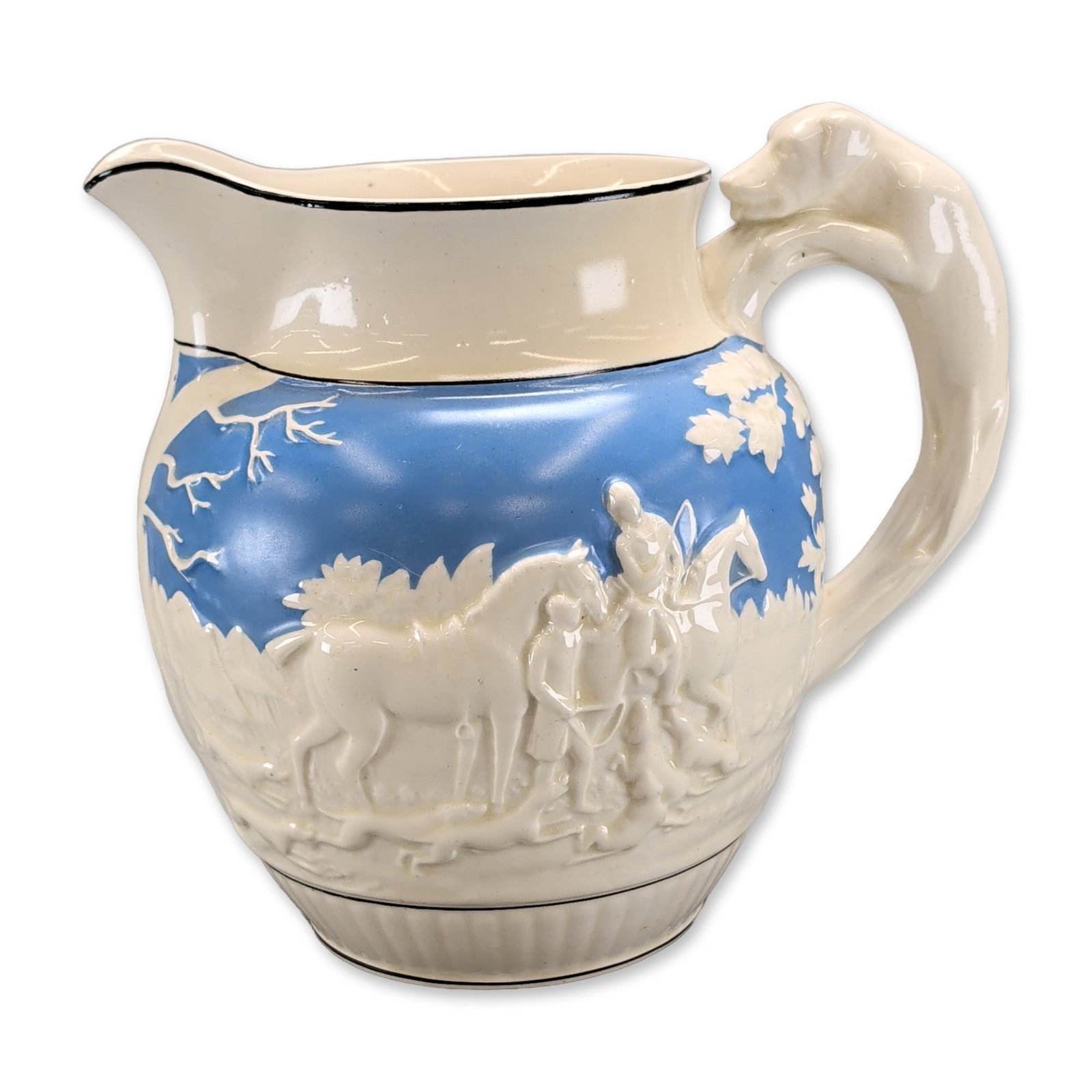 Wedgwood Creamware Hunting Scene Pitcher (1 of 3)