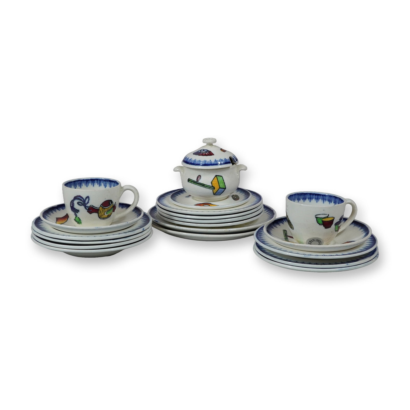19pc Wedgwood Earthenware Child's Miniature Partial Tea Service (1 of 4)