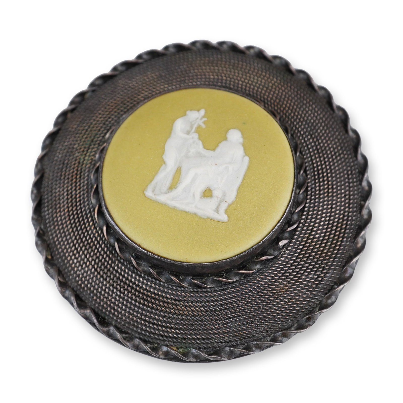 Lillian Pines New York Sterling Silver and Wedgwood Jasperware Brooch (1 of 5)
