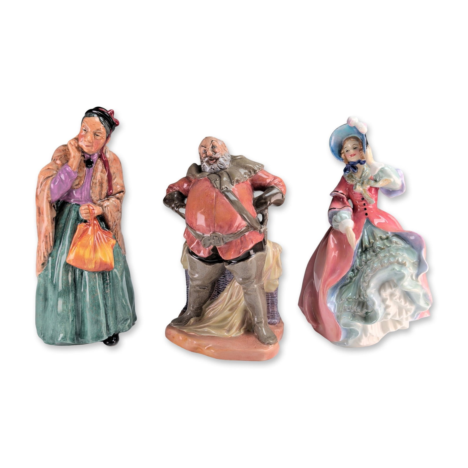 3pc Royal Doulton Porcelain Figurines, Spring Morning, Falstaff and Bridget (1 of 3)